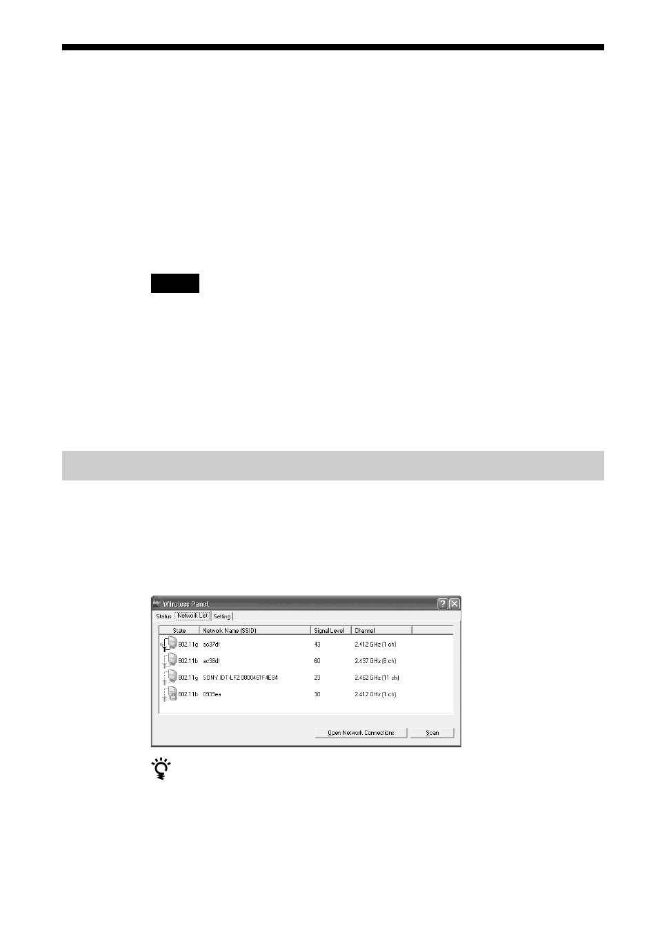 Using the wireless panel, Opening the wireless panel | Sony PCWA-C300S User Manual | Page 30 / 64