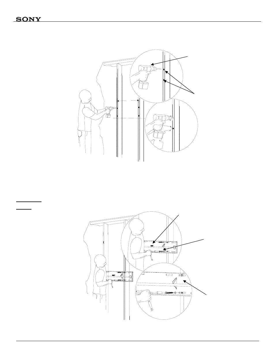 Securing the wall plate to the wooden studs | Sony SFM1 User Manual | Page 11 / 16