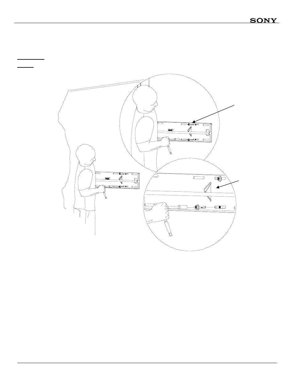 Securing the wall plate to a concrete wall | Sony SFM1 User Manual | Page 12 / 16