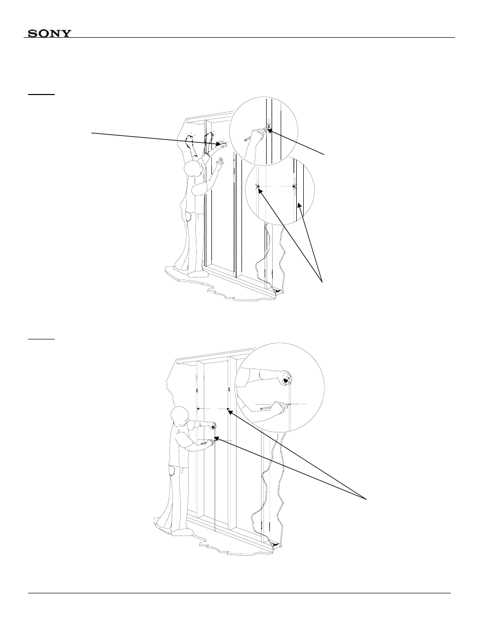 Wood stud location | Sony SFM1 User Manual | Page 9 / 16