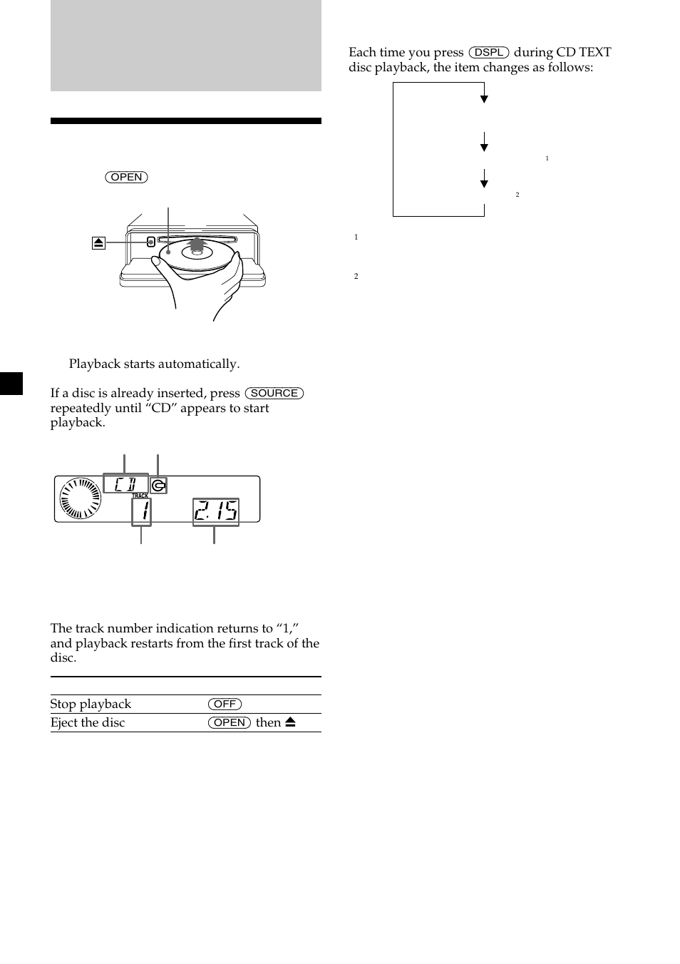 Listening to a cd | Sony CDX-MP450X User Manual | Page 10 / 84