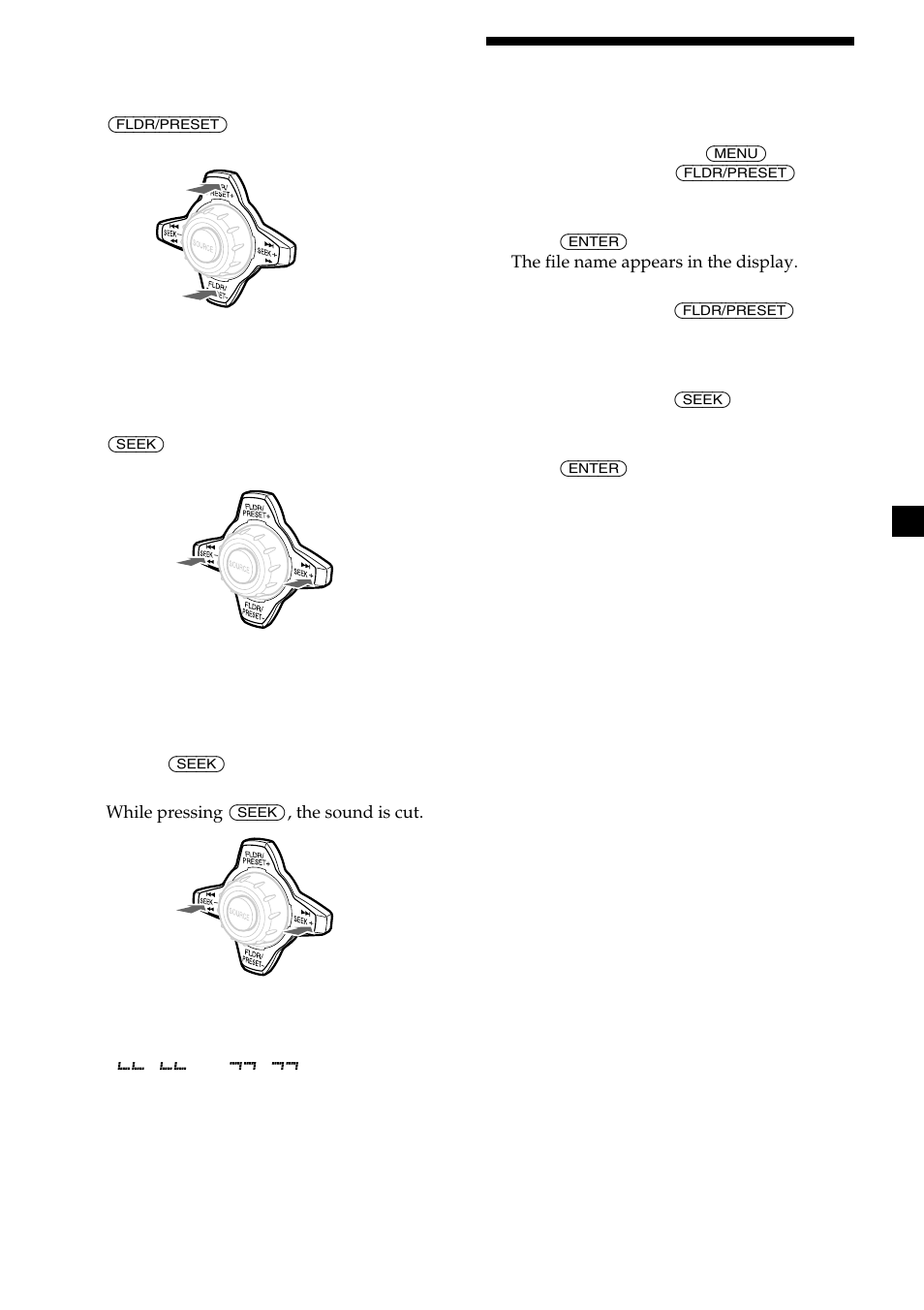 Locating a folder and file by name | Sony CDX-MP450X User Manual | Page 15 / 84