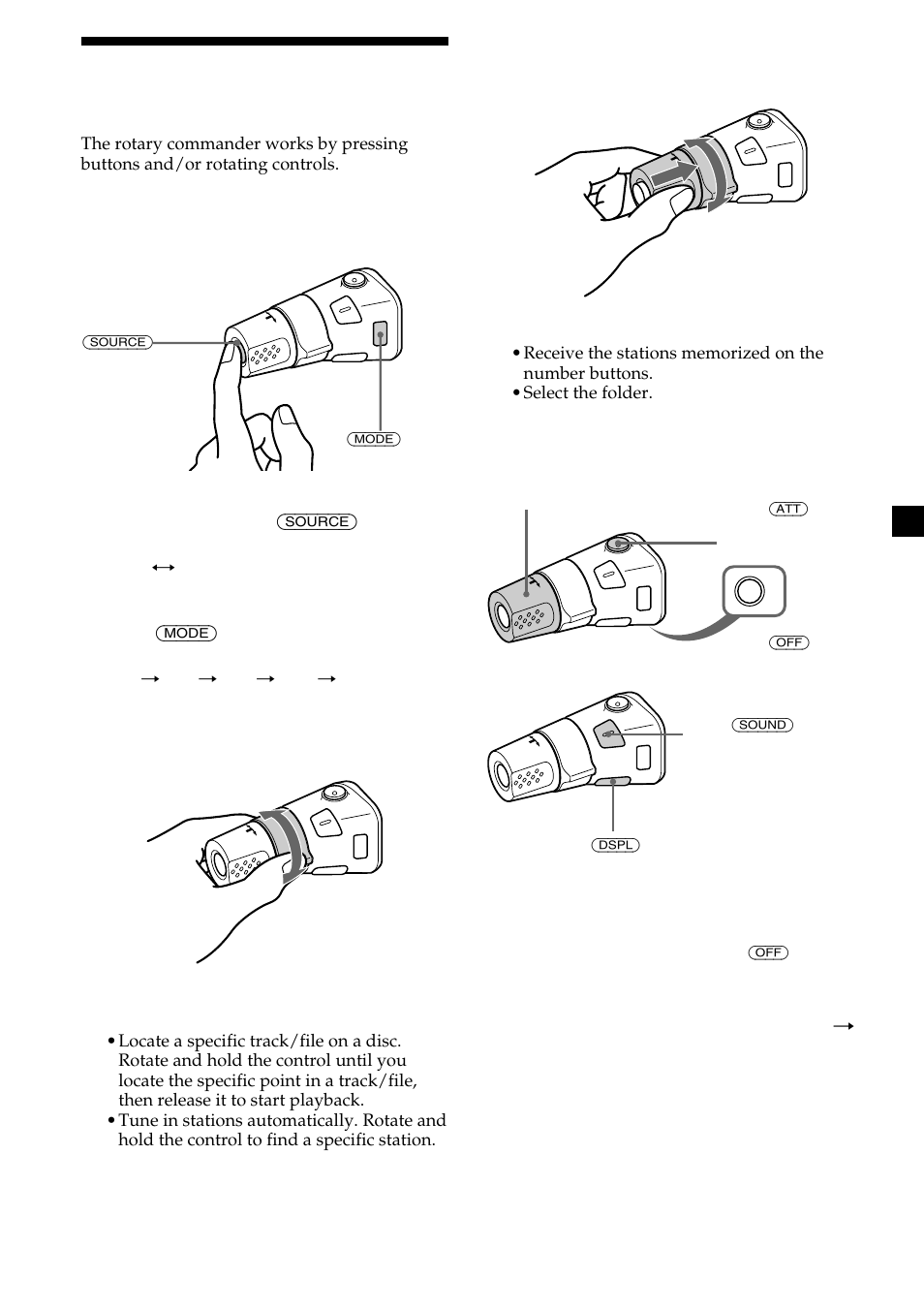 21 using the rotary commander | Sony CDX-MP450X User Manual | Page 21 / 84