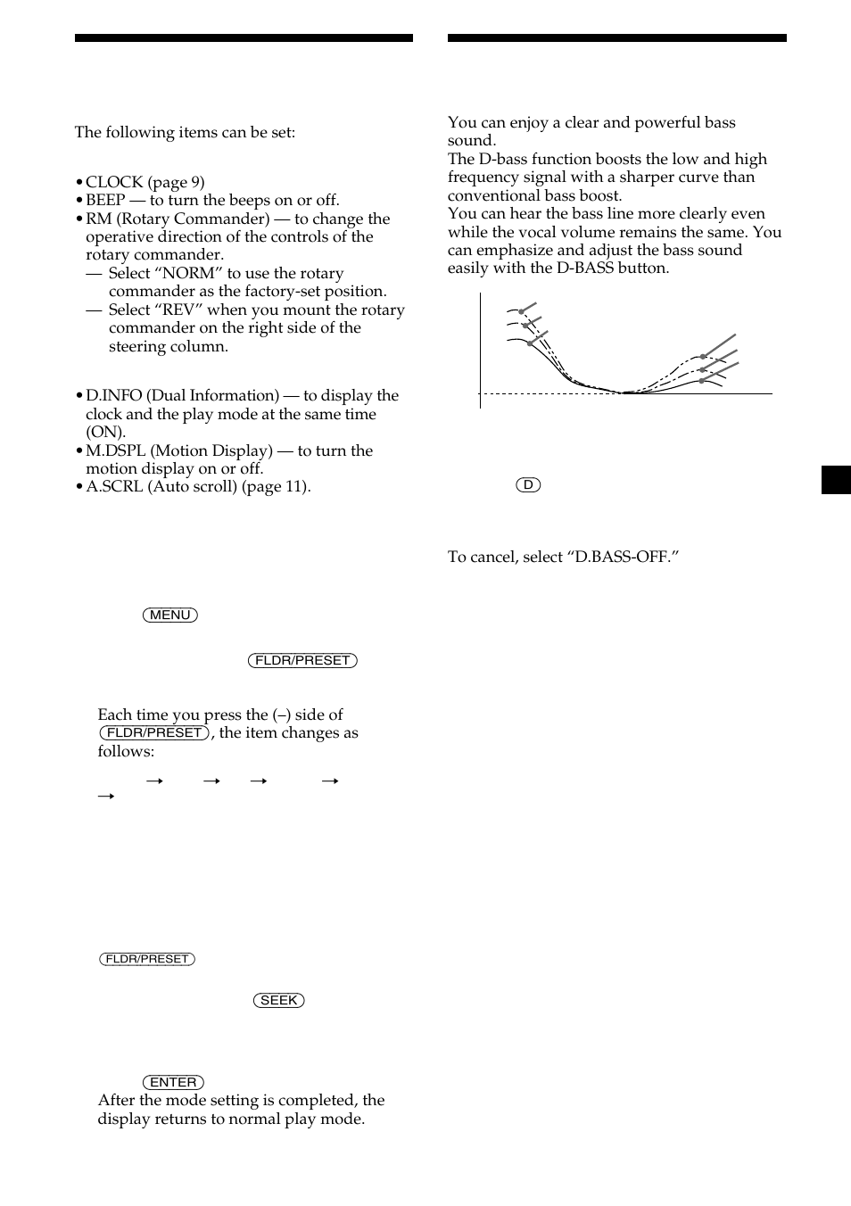 23 changing the sound and display settings, Boosting the bass sound | Sony CDX-MP450X User Manual | Page 23 / 84