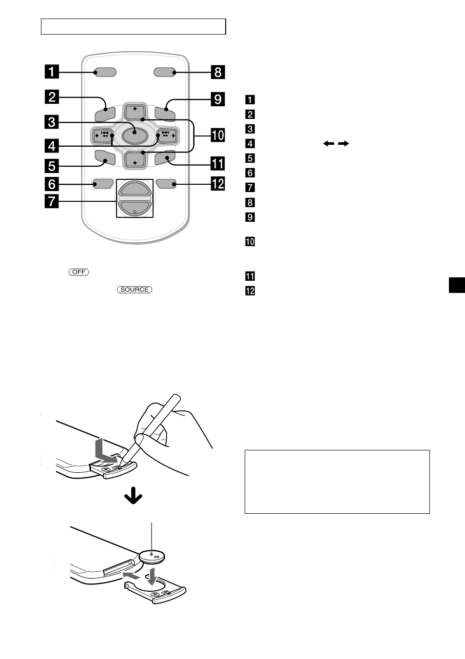 Mini-télécommande rm-x114, Remplacement de la pile lithium, Remarques sur la pile lithium | Avertissement | Sony CDX-MP450X User Manual | Page 35 / 84