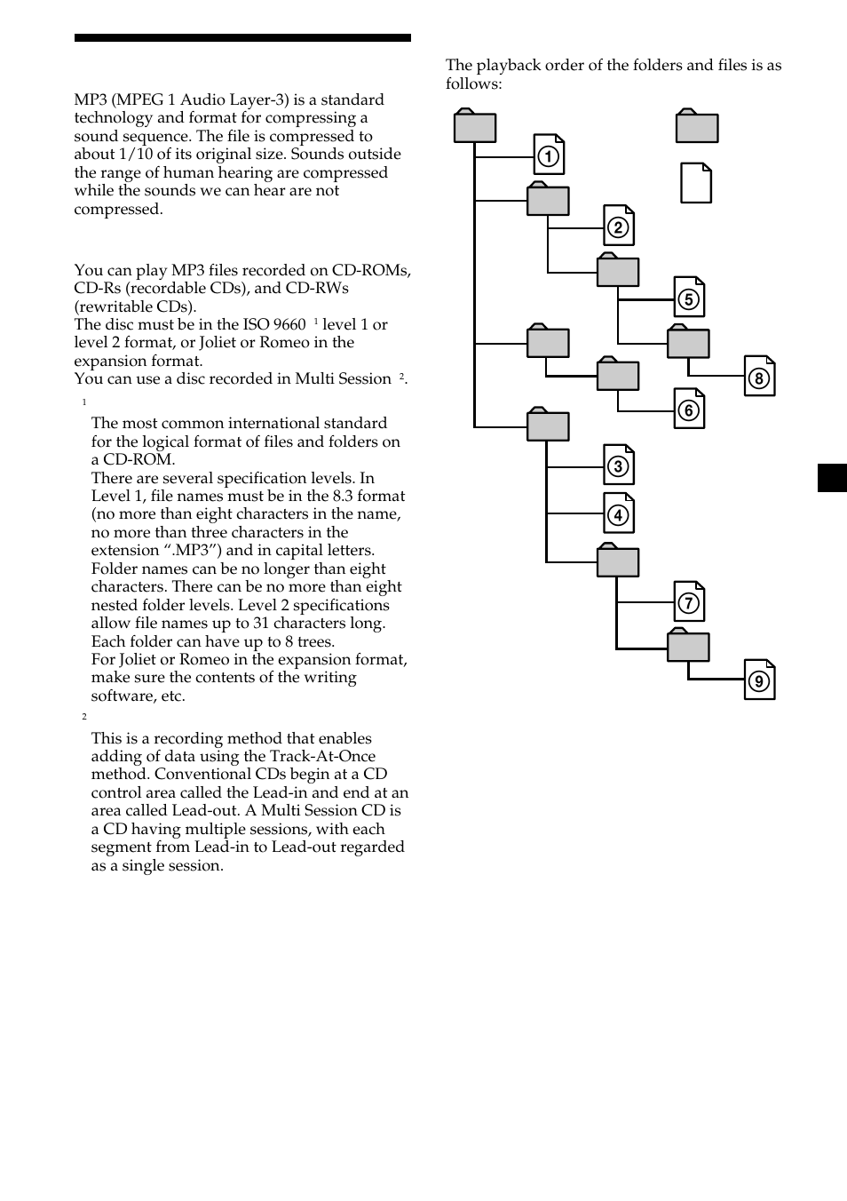 About mp3 files | Sony CDX-MP450X User Manual | Page 5 / 84