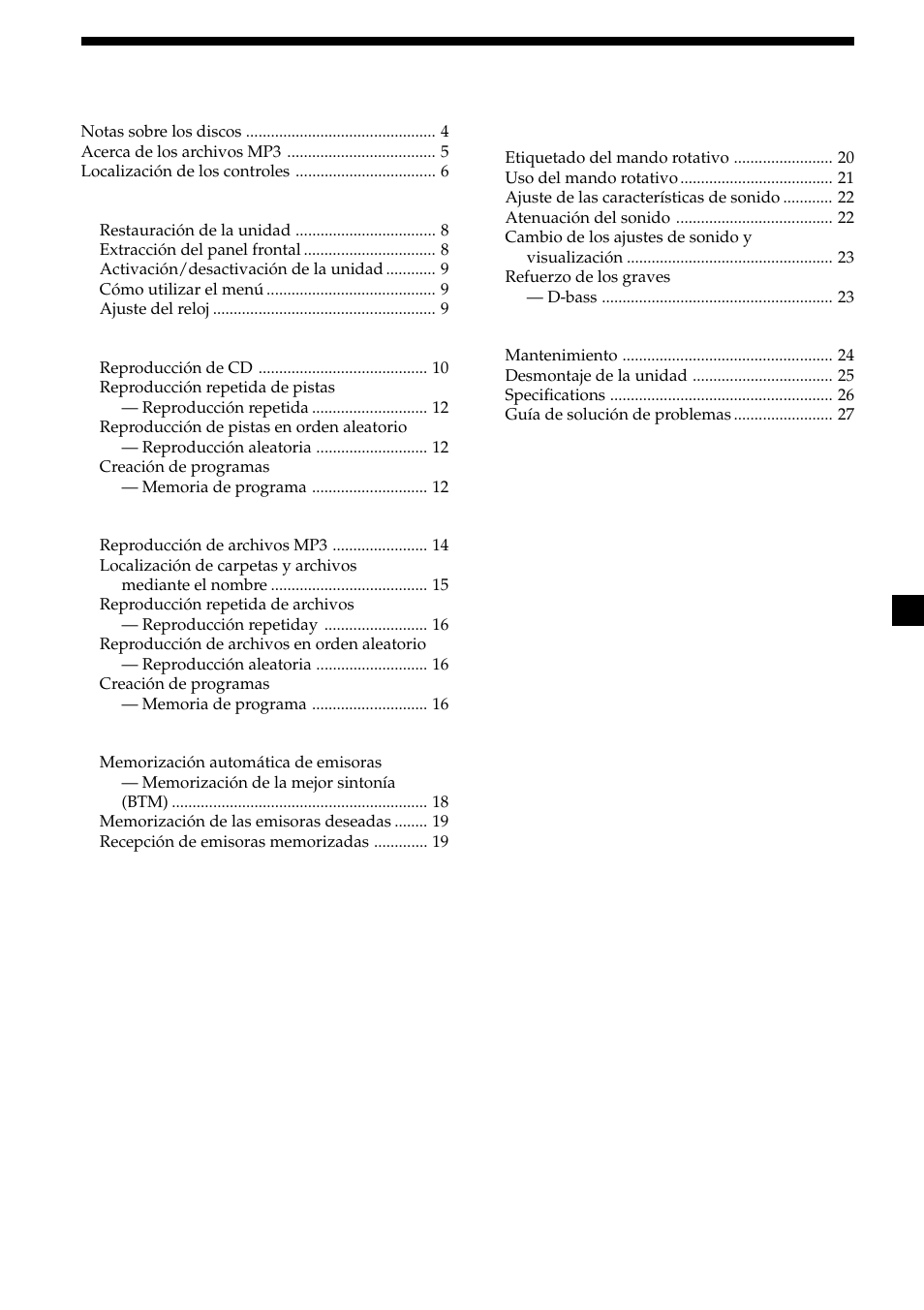 3indice | Sony CDX-MP450X User Manual | Page 59 / 84