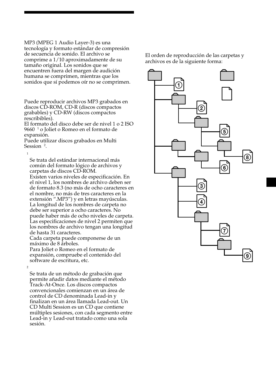 Acerca de los archivos mp3 | Sony CDX-MP450X User Manual | Page 61 / 84