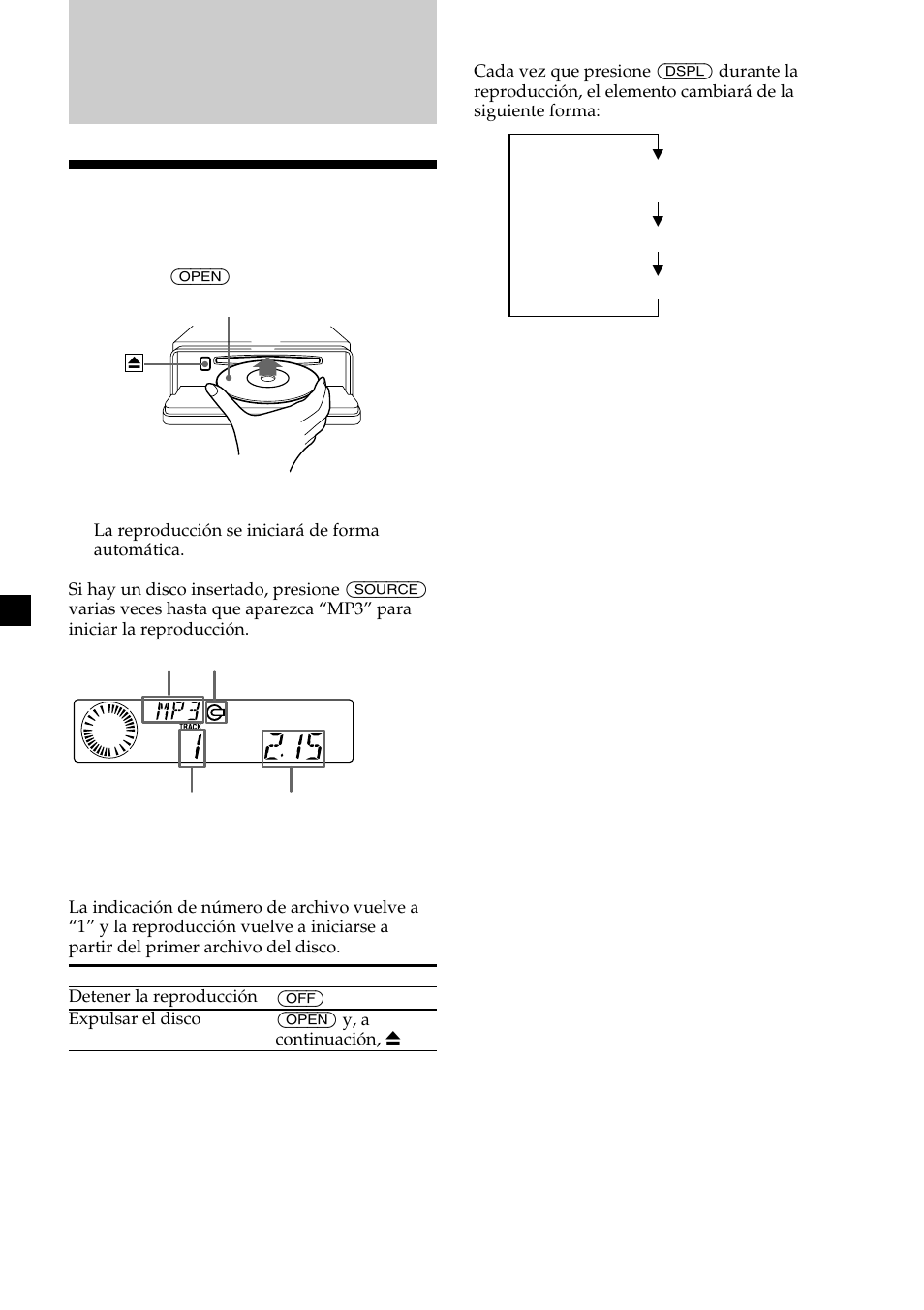 Archivos mp3, Reproducción de archivos mp3 | Sony CDX-MP450X User Manual | Page 70 / 84
