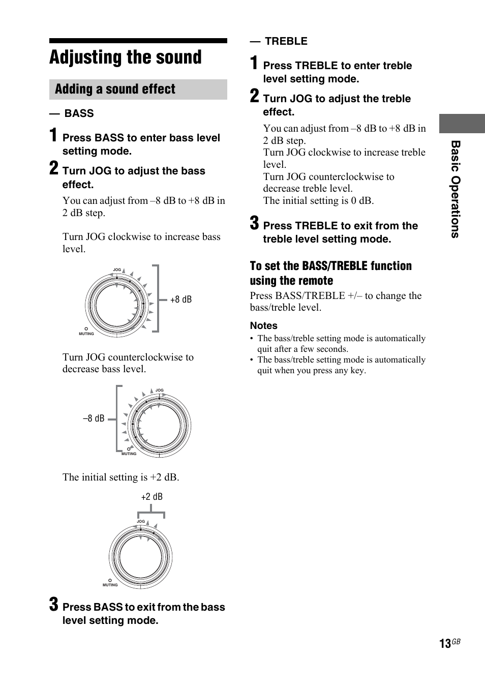 Adjusting the sound, Adding a sound effect | Sony 4-140-464-21(2) User Manual | Page 13 / 20