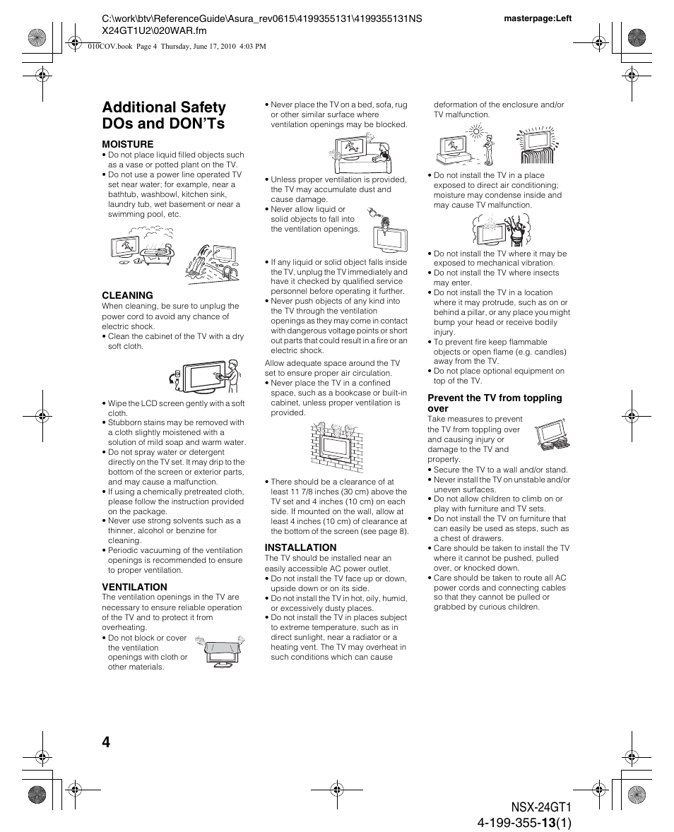 Additional safety dos and don’ts | Sony NSX-32GT1 User Manual | Page 4 / 12