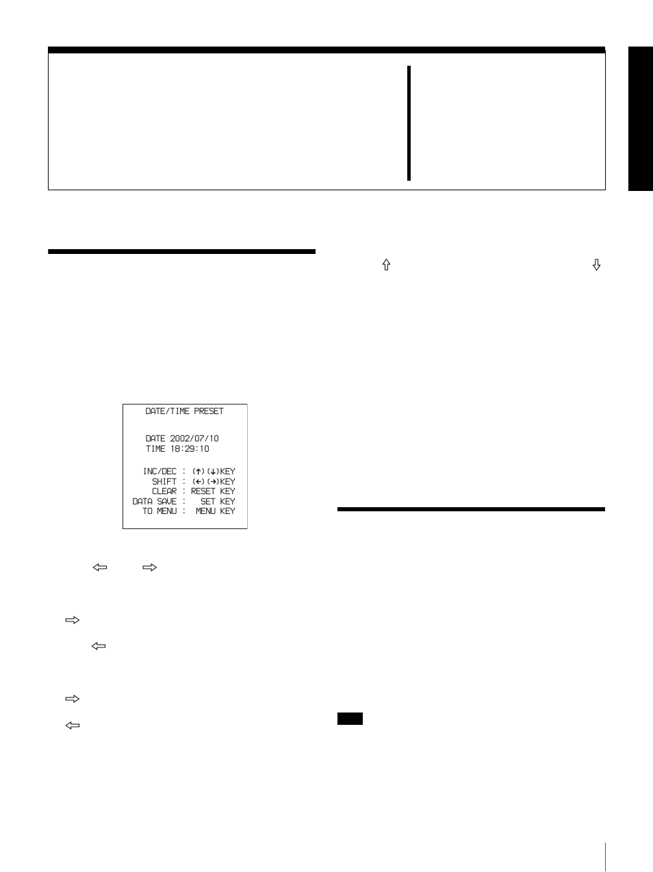 Chapter 2 preparations, Setting the date and time, Setting the time data | Setting the date and time setting the time data, Preparations, Chapter | Sony DSR-DR1000 User Manual | Page 27 / 108