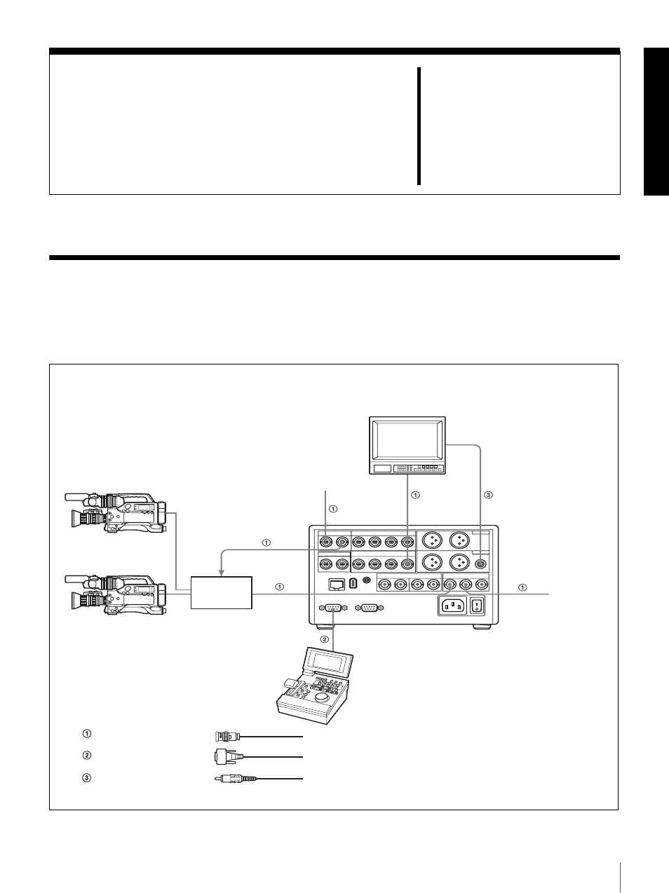 Chapter 7 connections and settings, Connections with camera system (event recording), Connections with camera system (event record | Ing), Connections and settings, Chapter | Sony DSR-DR1000 User Manual | Page 81 / 108
