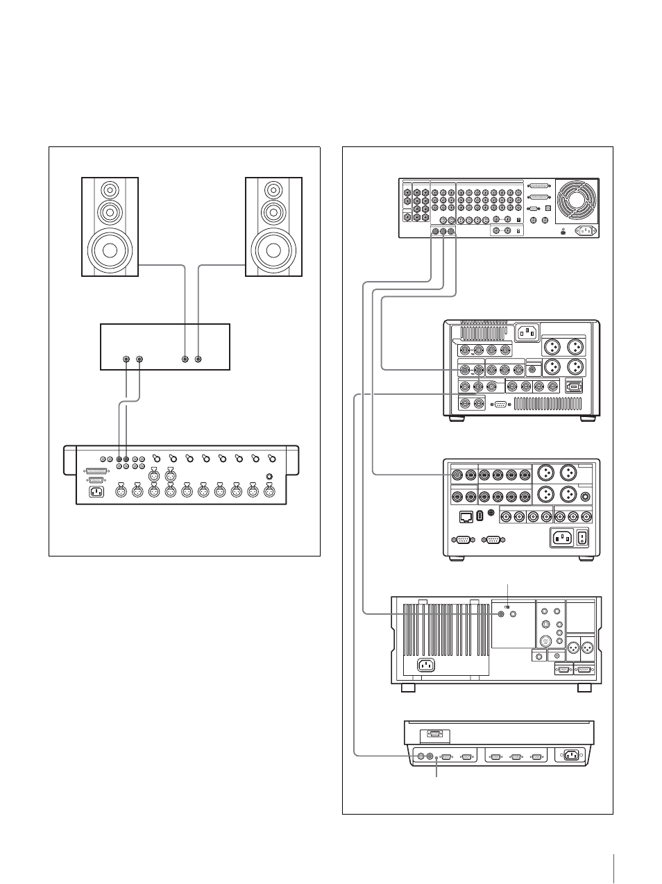 Audio monitor system connections, Reference video signal connection | Sony DSR-DR1000 User Manual | Page 87 / 108