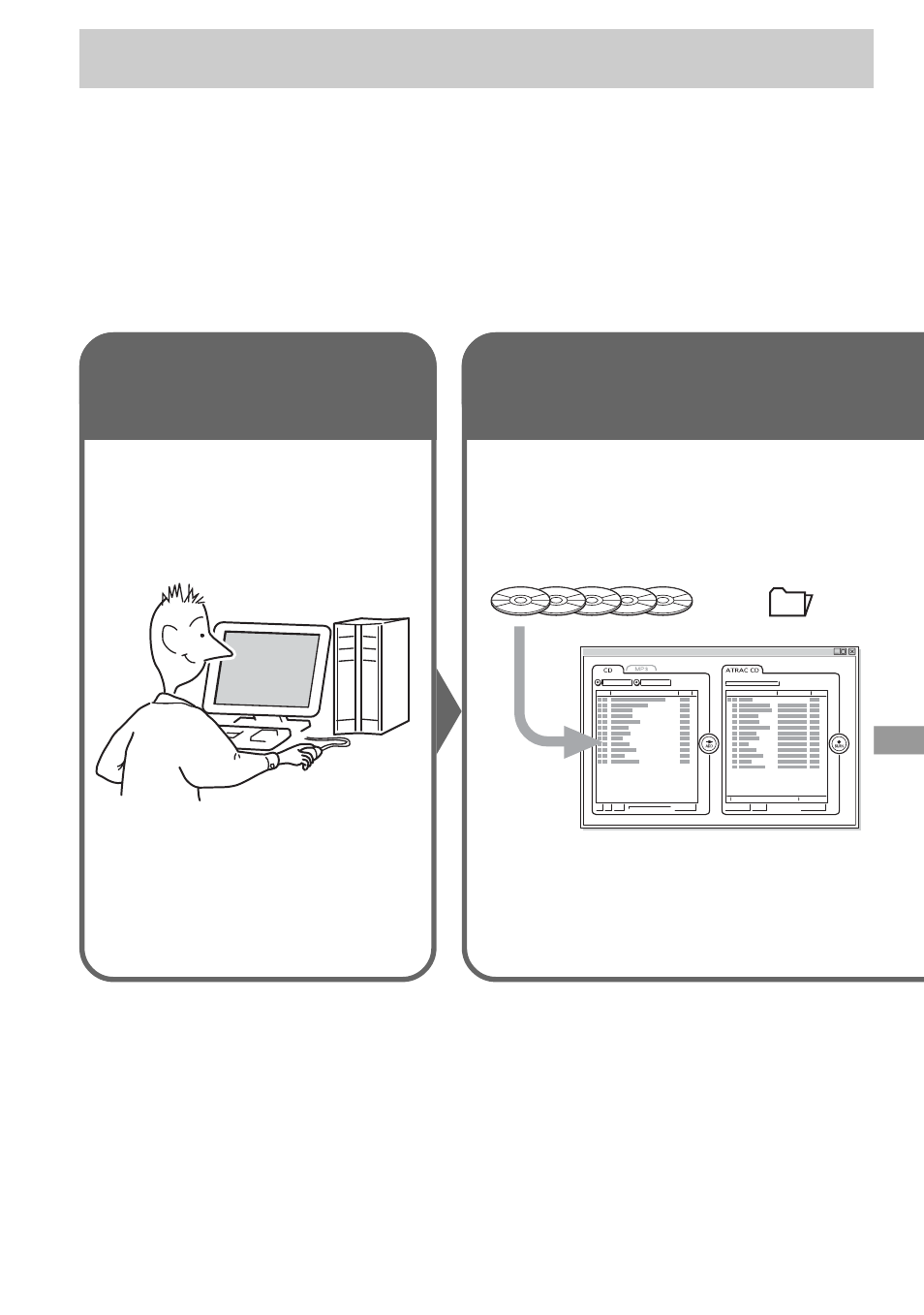 Enjoy your atrac cd walkman, Create original atrac cds, Step 1 | Step 2, Install, Burn | Sony D-NS921F User Manual | Page 4 / 44