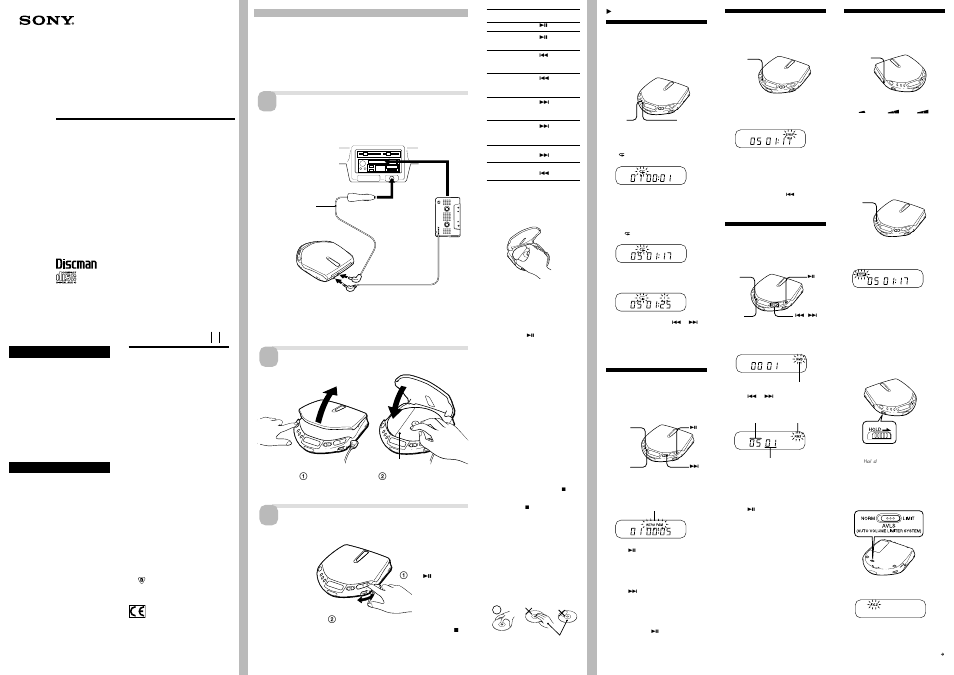 Sony Car Discman D-M805 User Manual | 2 pages