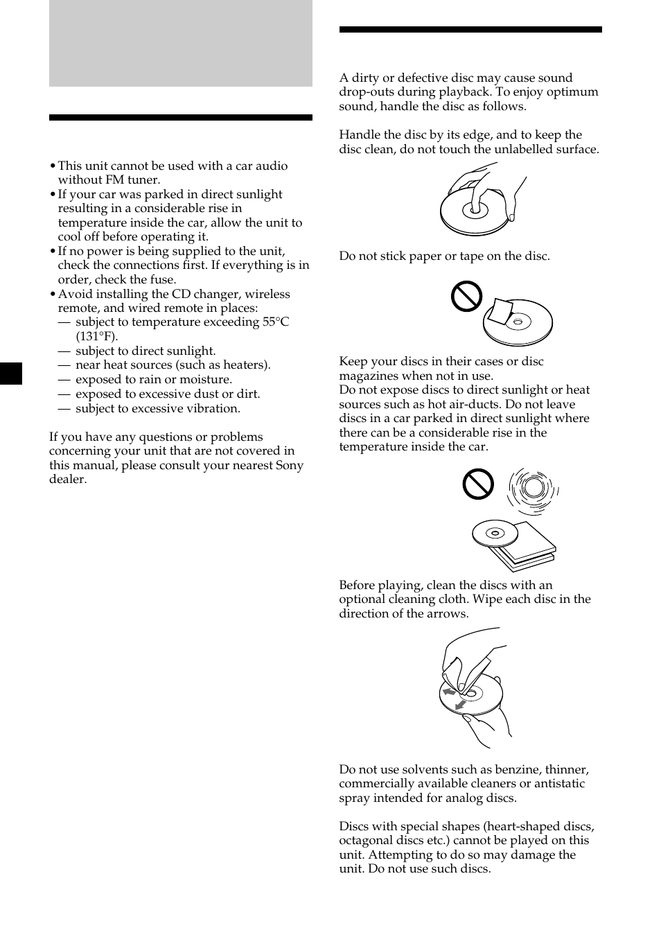 Additional information, Precautions | Sony CDX-555RF User Manual | Page 10 / 44