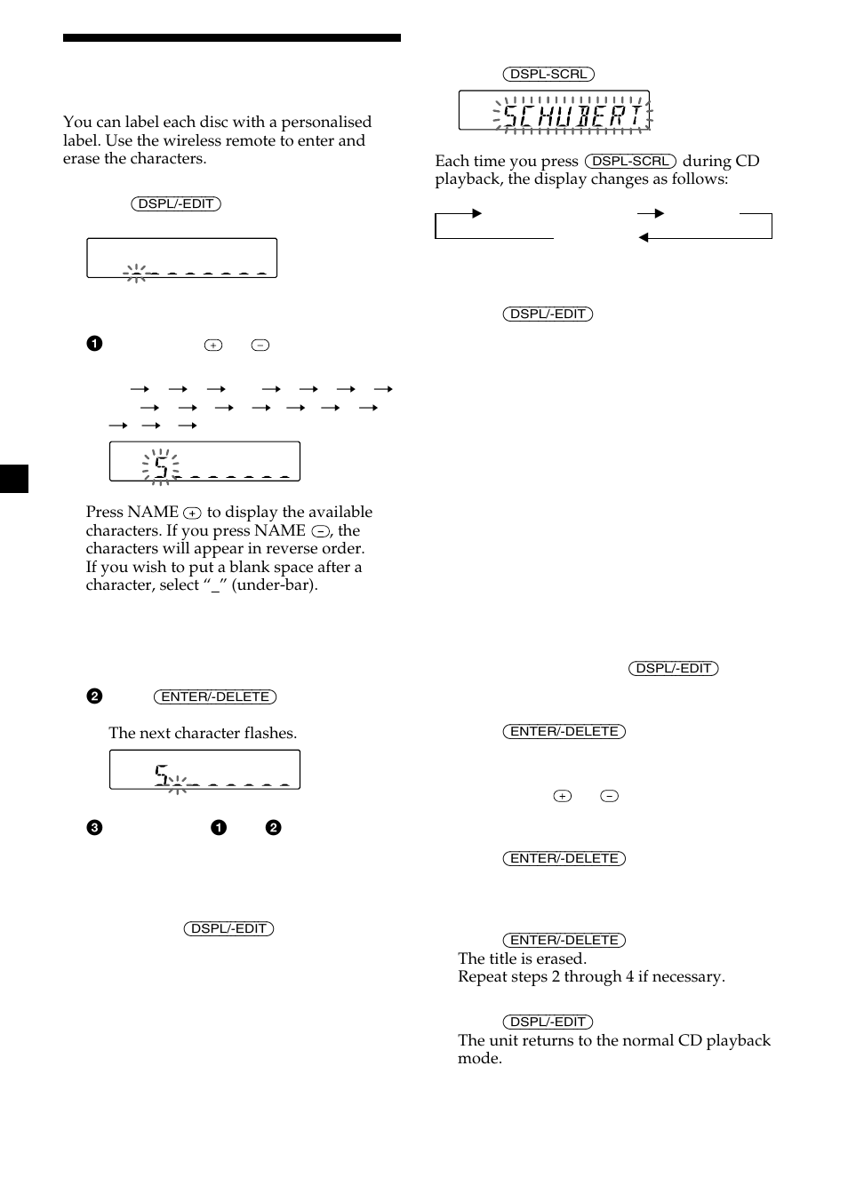 8labelling a cd | Sony CDX-555RF User Manual | Page 8 / 44