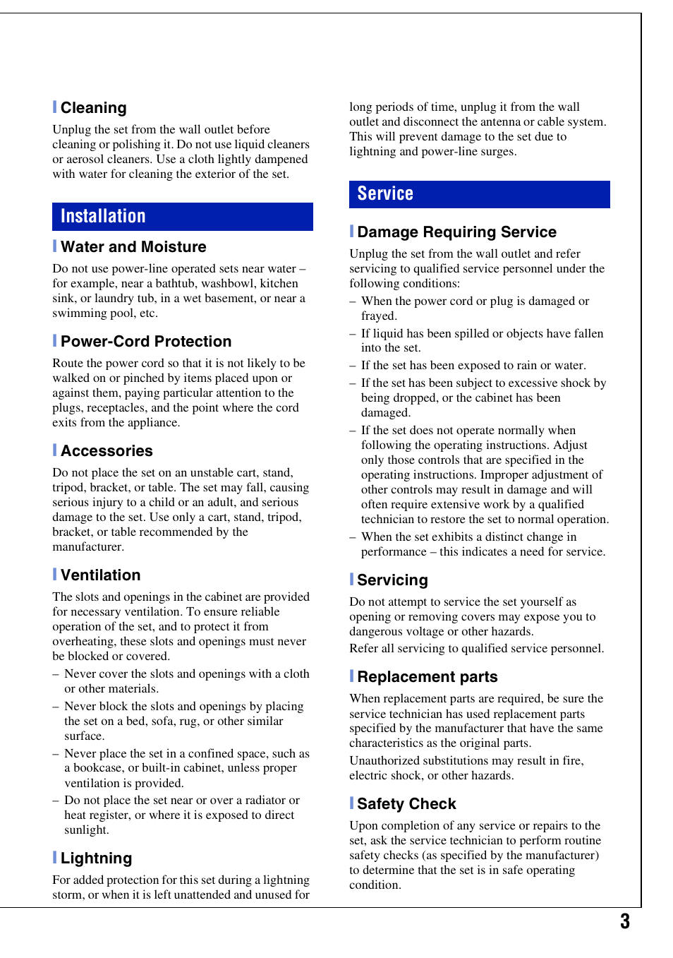 Installation service | Sony DSCT70 User Manual | Page 3 / 40
