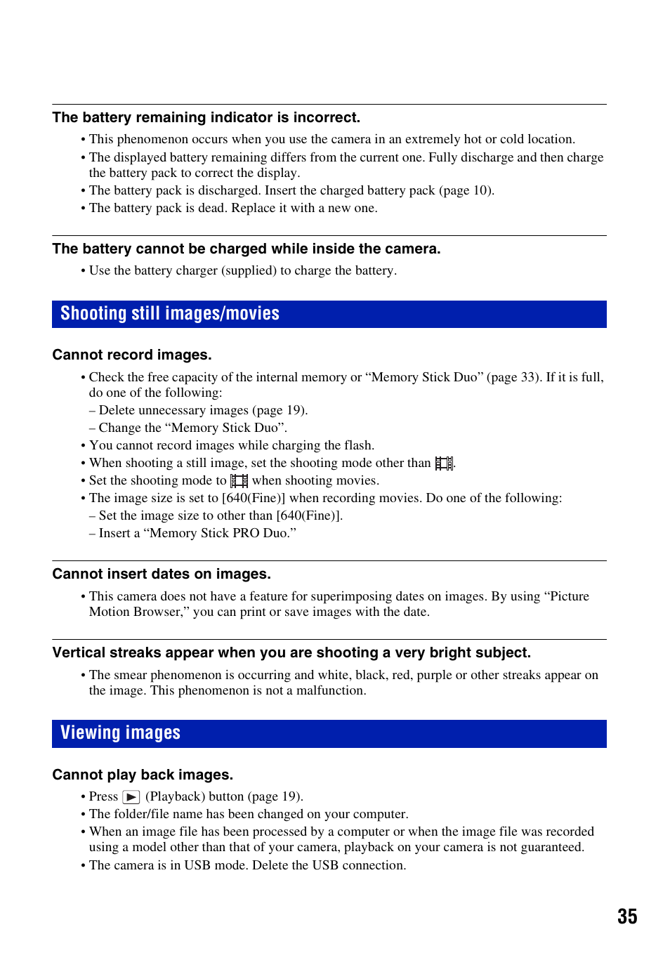 Shooting still images/movies, Viewing images, Shooting still images/movies viewing images | Sony DSCT70 User Manual | Page 35 / 40