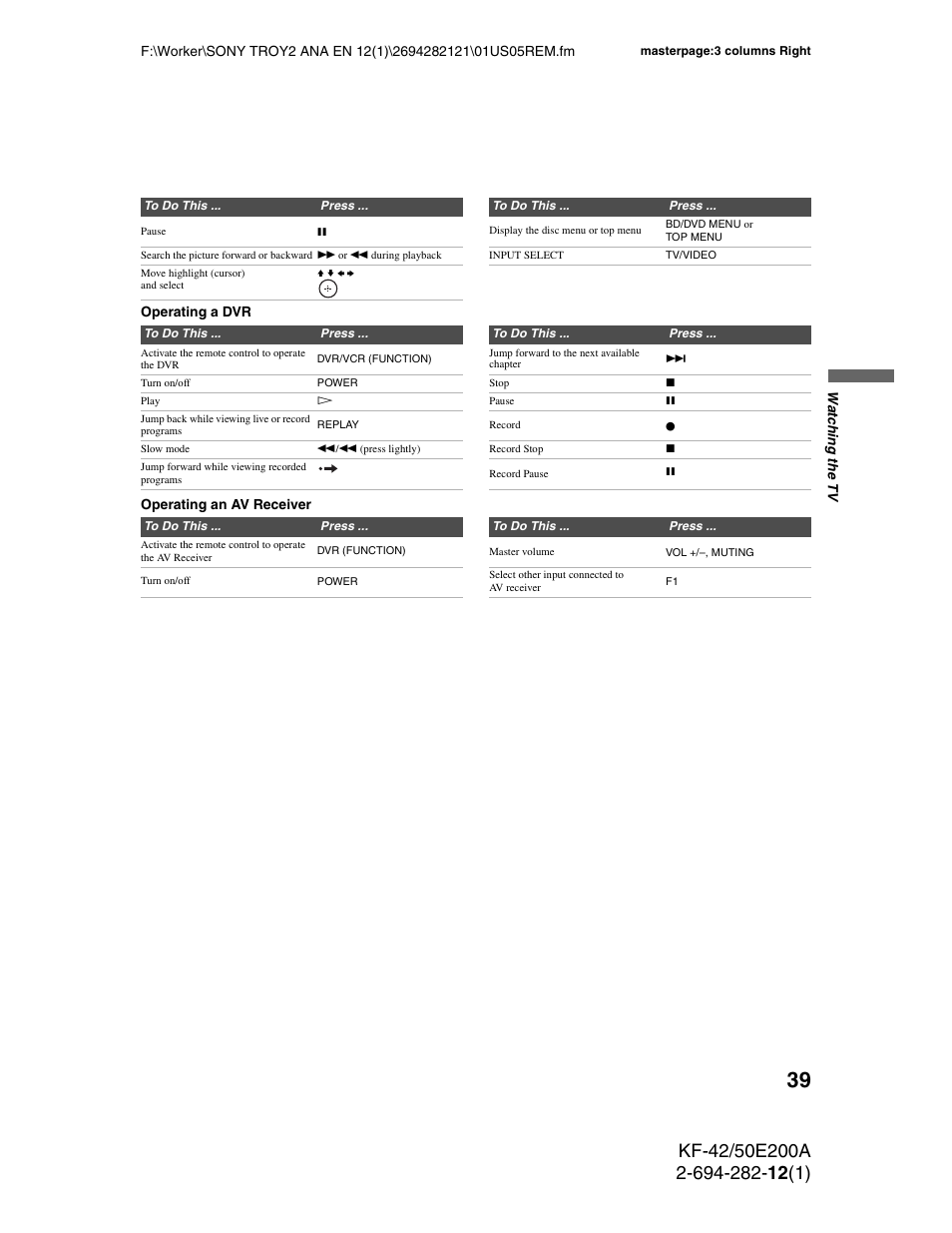 Sony GRAND WEGA 2-694-282-13(1) User Manual | Page 39 / 83