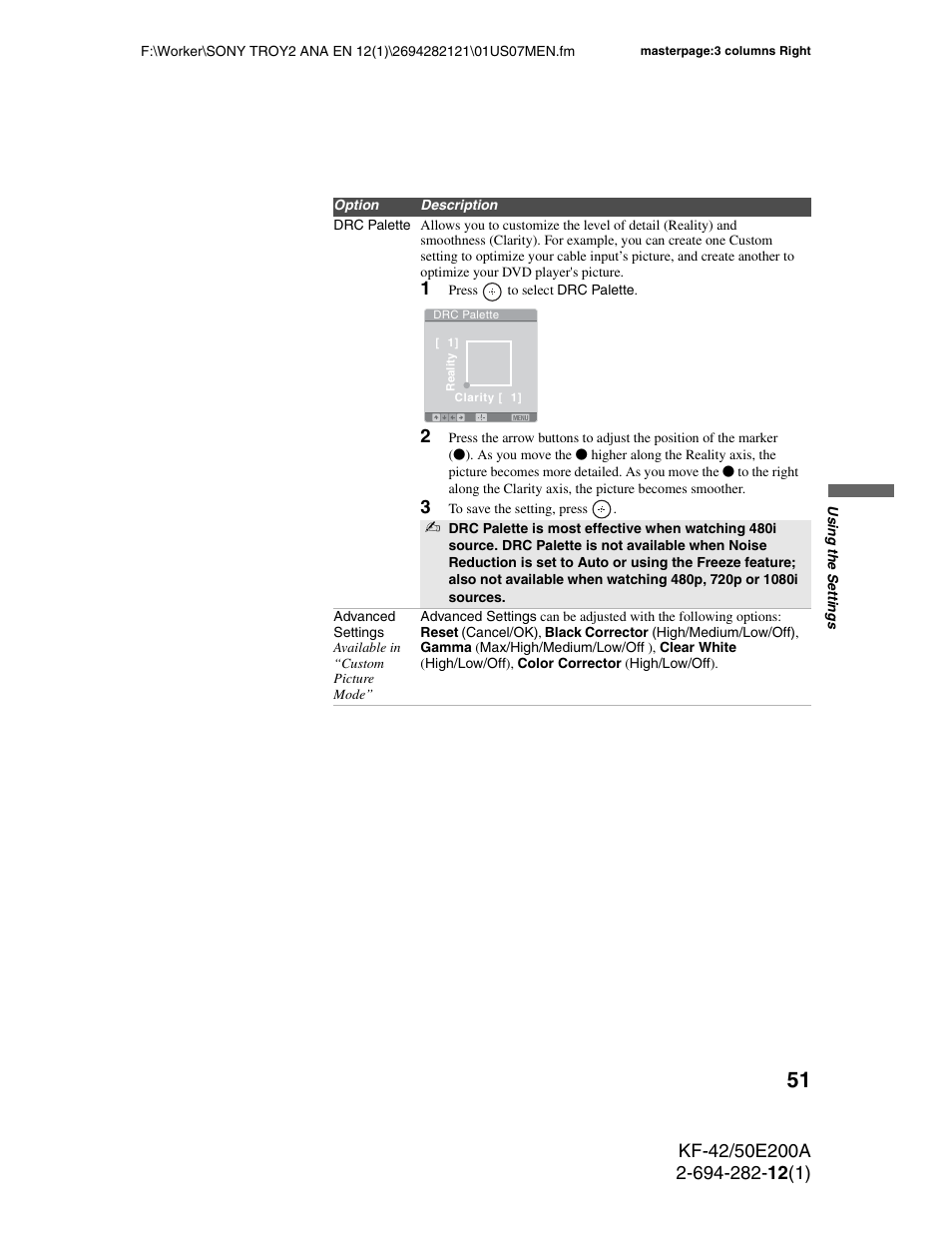 Sony GRAND WEGA 2-694-282-13(1) User Manual | Page 51 / 83