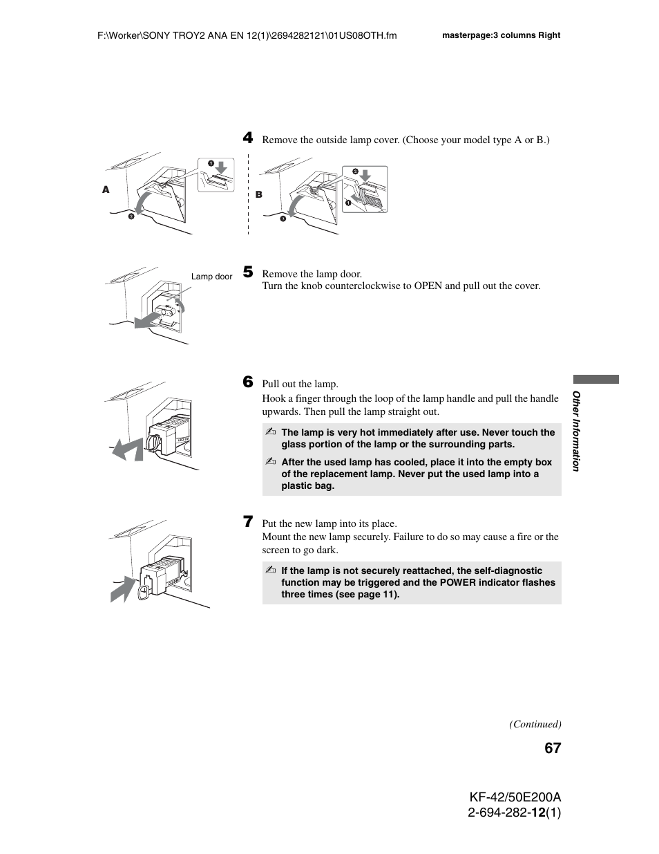 Sony GRAND WEGA 2-694-282-13(1) User Manual | Page 67 / 83