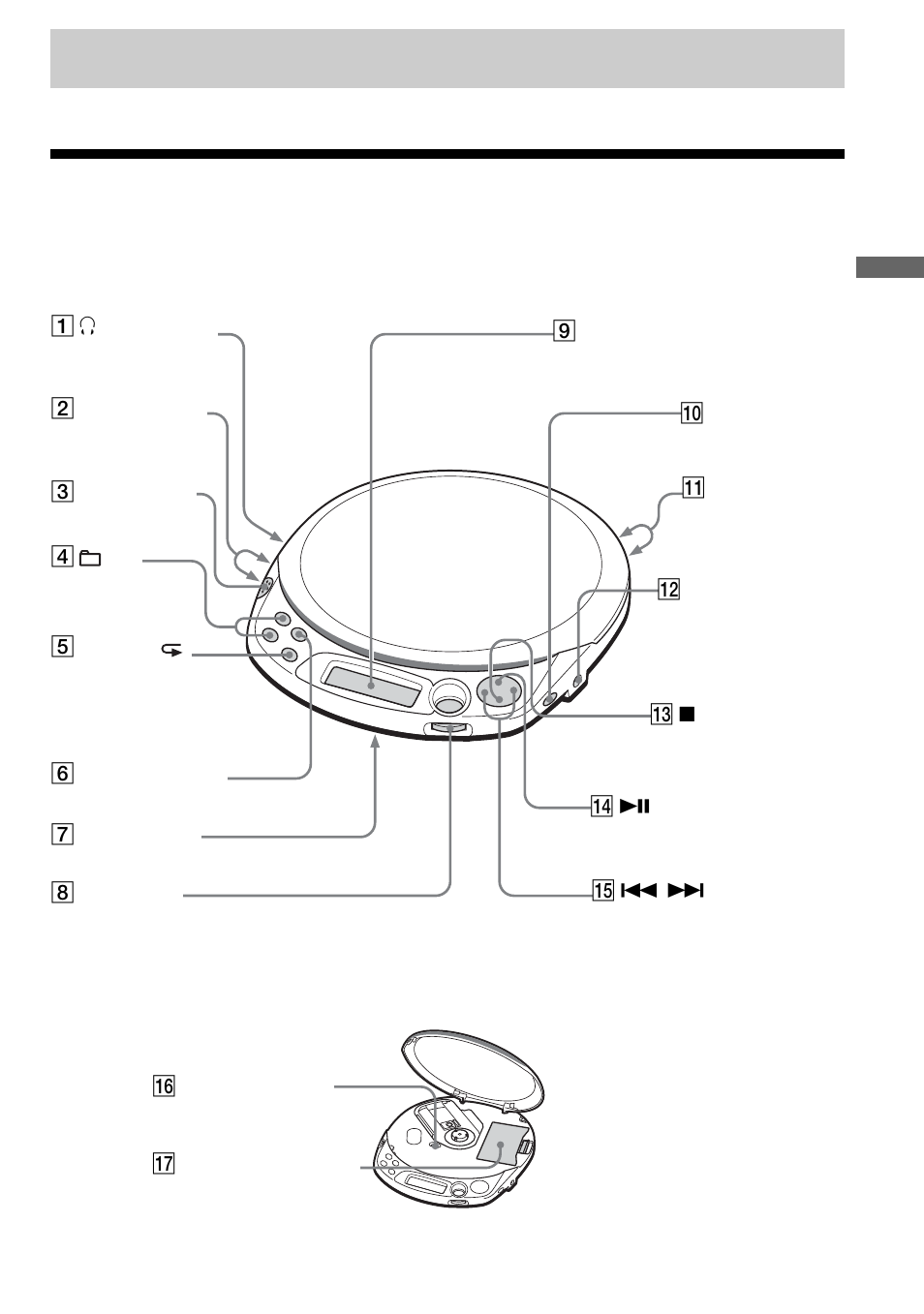 Getting started, Locating the controls | Sony CD Walkman D-NE518CK User Manual | Page 9 / 104