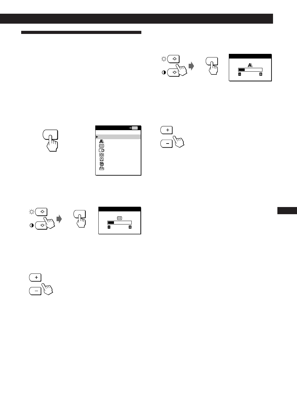 Eliminazione del tremolio e della sfocatura, Personalizzazione del monitor | Sony CPD-L133 User Manual | Page 103 / 112