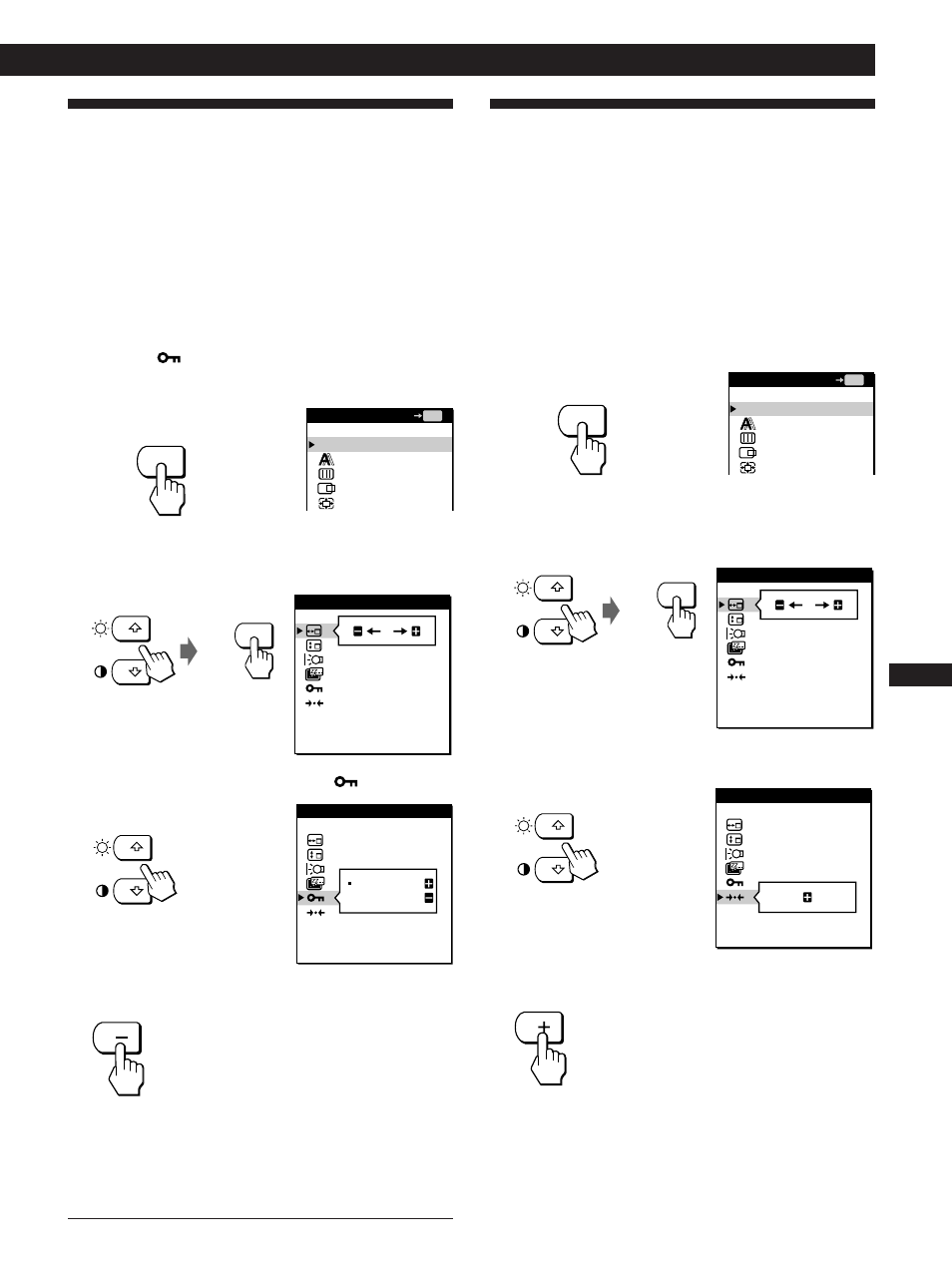 Blocco dei comandi, Reimpostazione delle regolazioni, Personalizzazione del monitor | Sony CPD-L133 User Manual | Page 107 / 112