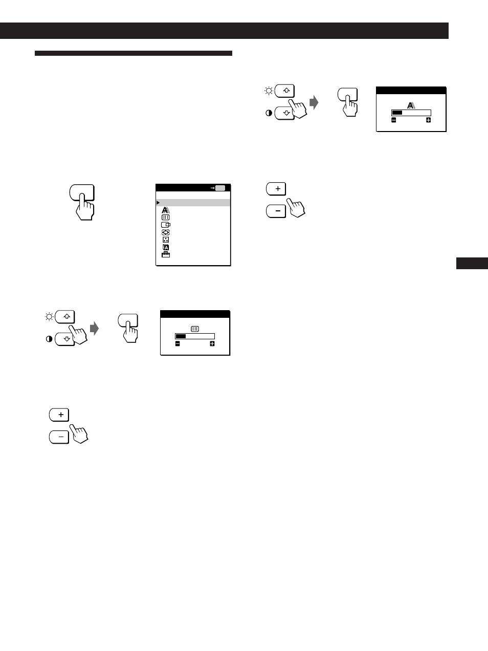 Eliminating flickering or blurring, Getting started customizing your monitor | Sony CPD-L133 User Manual | Page 31 / 112