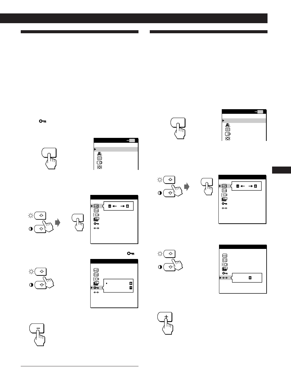 Verrouillage des commandes, Réinitialisation des réglages, Personnalisation du moniteur | Sony CPD-L133 User Manual | Page 53 / 112