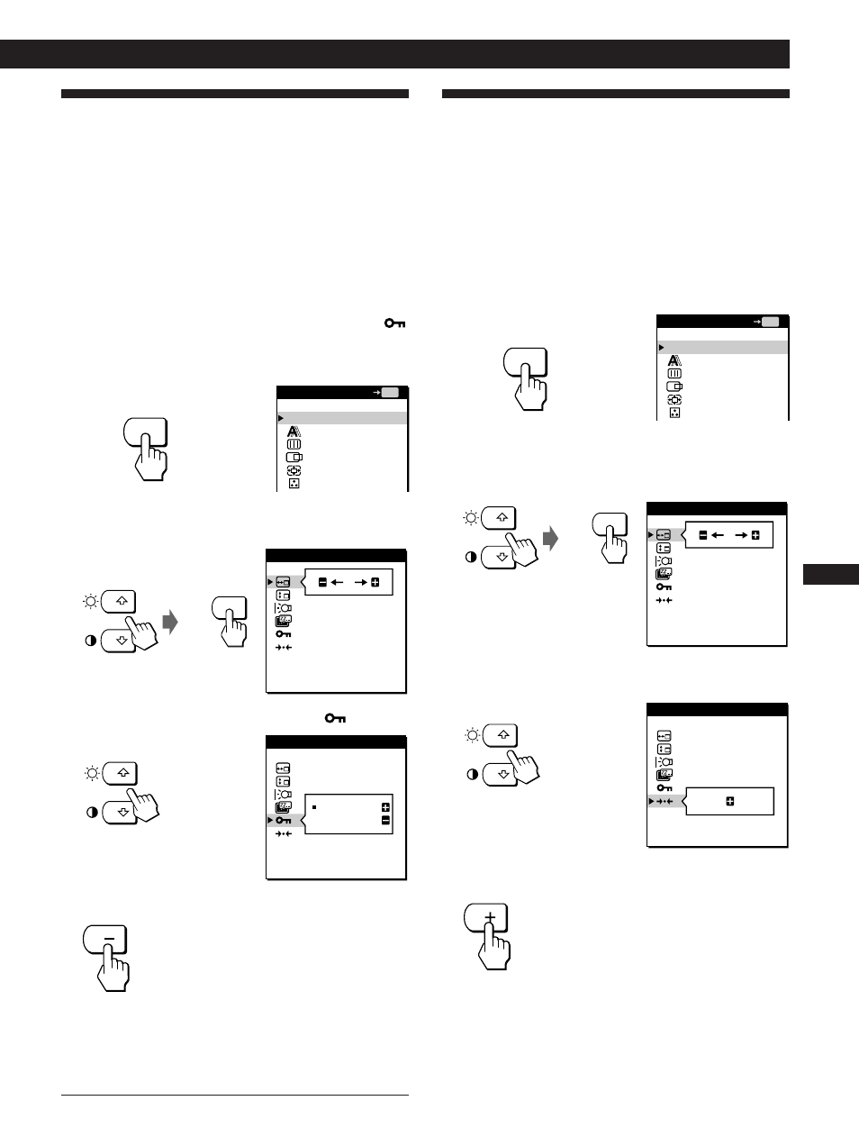 Bloqueo de los controles, Restauración de los ajustes, Personalización del monitor | Sony CPD-L133 User Manual | Page 89 / 112