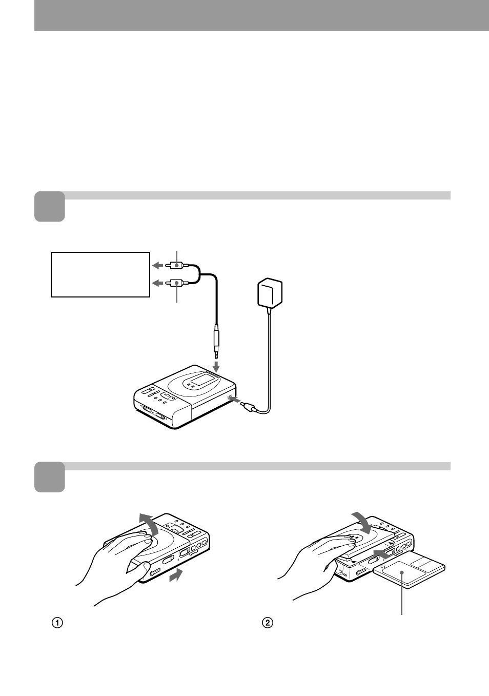 Grabación inmediata de un md, Conexiones. inserte un md grabable | Sony MZ-R35 User Manual | Page 44 / 192