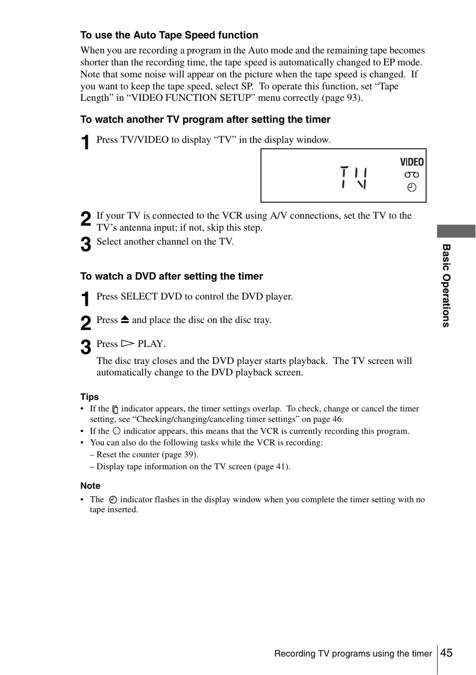 Sony SLV-D261P User Manual | Page 45 / 116