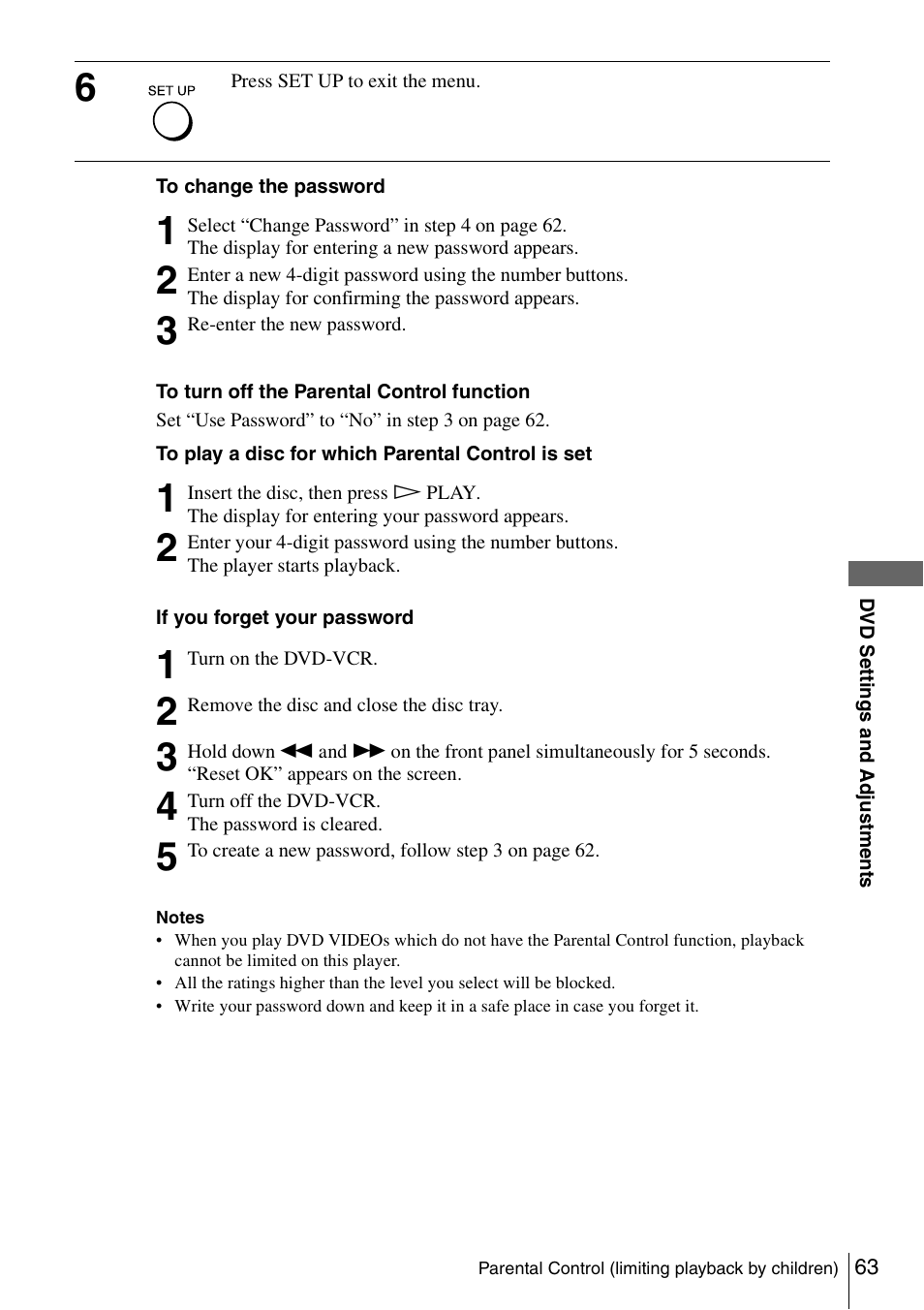 Sony SLV-D261P User Manual | Page 63 / 116