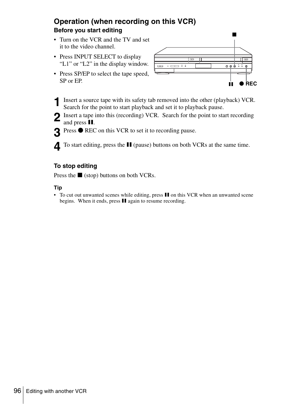 Sony SLV-D261P User Manual | Page 96 / 116