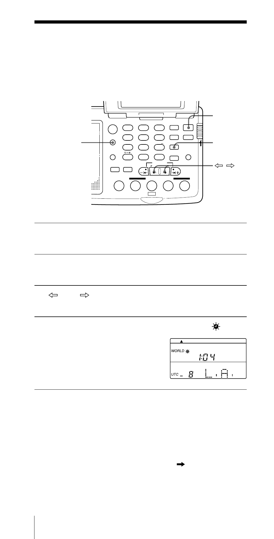他地域の現地時刻を知る, Power on/off, Local local/ world world | Local | Sony CF-SW07 User Manual | Page 14 / 156