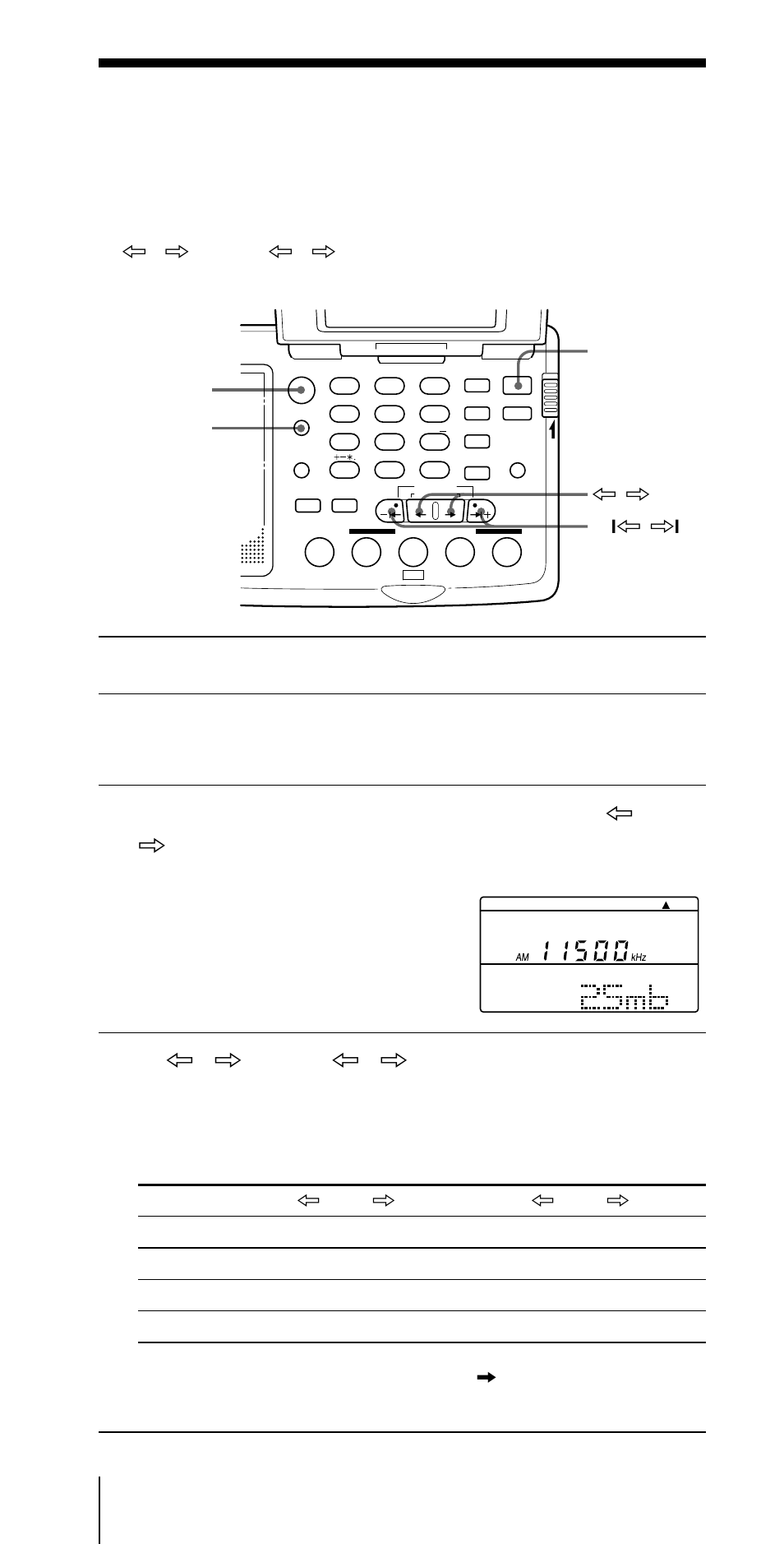 手動で周波数を選んで聞く ﾑ マニュアル選局, Power on/off, Fm/am fm am | Am am band i, Imw lw, Ч 1 ¿ ч1, Ч ¿ ч | Sony CF-SW07 User Manual | Page 18 / 156