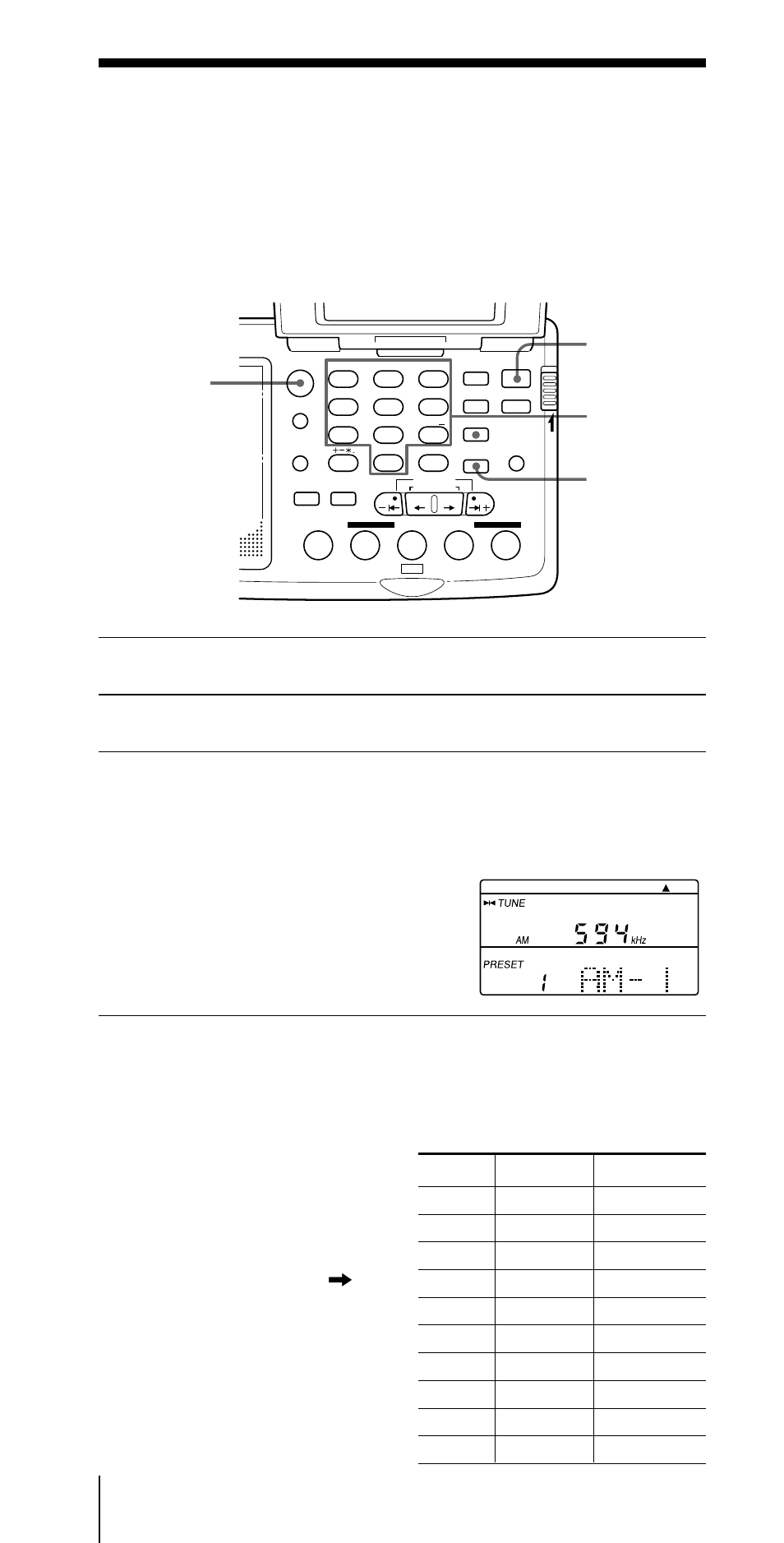 いつも聞く局を記憶させて聞く ﾑ プリセット選局, Power on/off, Enter (0 9) | Sony CF-SW07 User Manual | Page 22 / 156