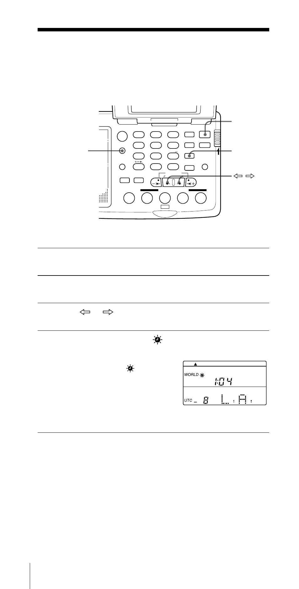 Finding out the time in other areas of the world, World, Setting the clock (continued) | Preparation, Power on/off dst local/ world ¿ / ч | Sony CF-SW07 User Manual | Page 66 / 156