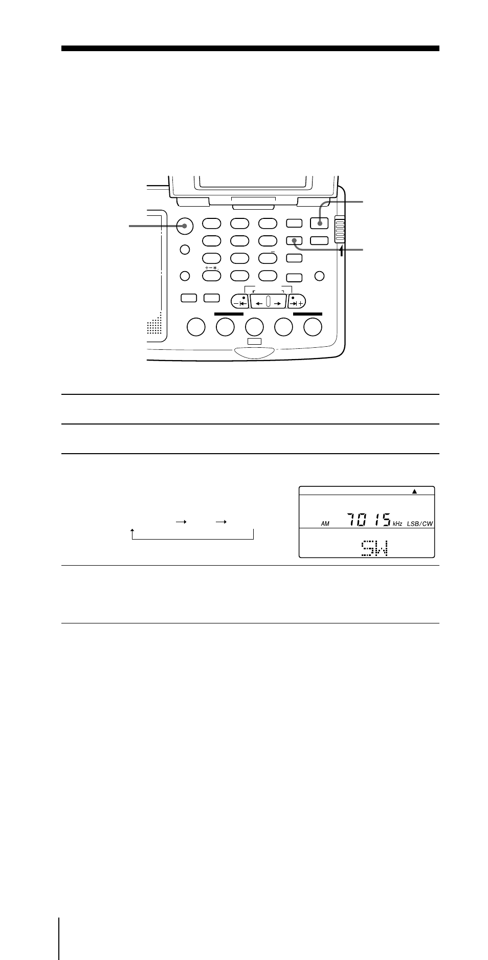 Receiving ssb and cw transmissions, Adjusting for optimum am reception, Press power on/off to turn on the radio | Press fm/am and select am, Press ssb to select usb or lsb/cw, Tune in to the desired station, Listening to the radio, Power on/off ssb fm/am | Sony CF-SW07 User Manual | Page 82 / 156