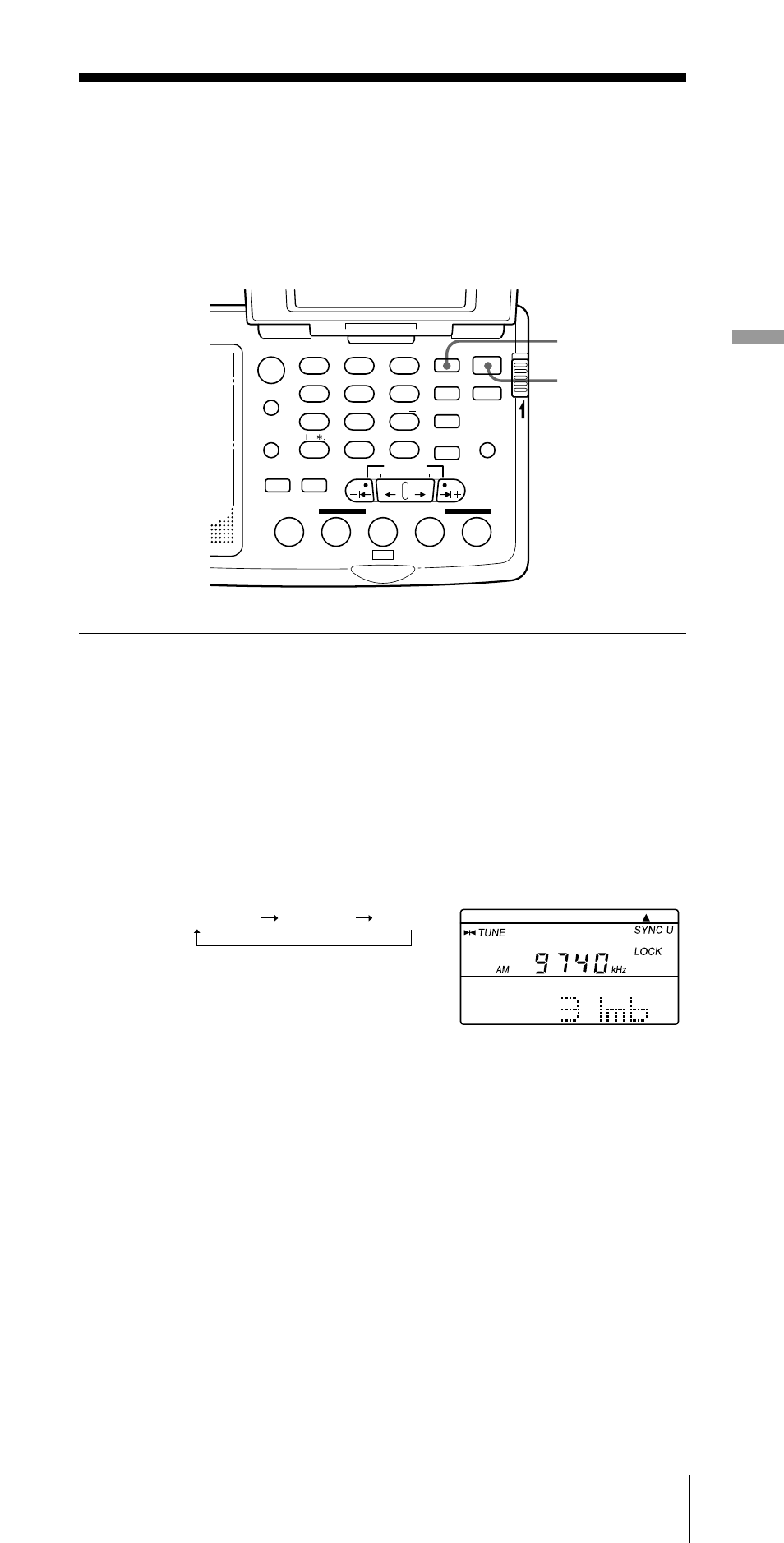 Synchronous detection, Adjusting for optimum am reception, Press power on/off to turn on the radio | Tune in to the desired station, Listening to the radio, Power on/off sync | Sony CF-SW07 User Manual | Page 83 / 156