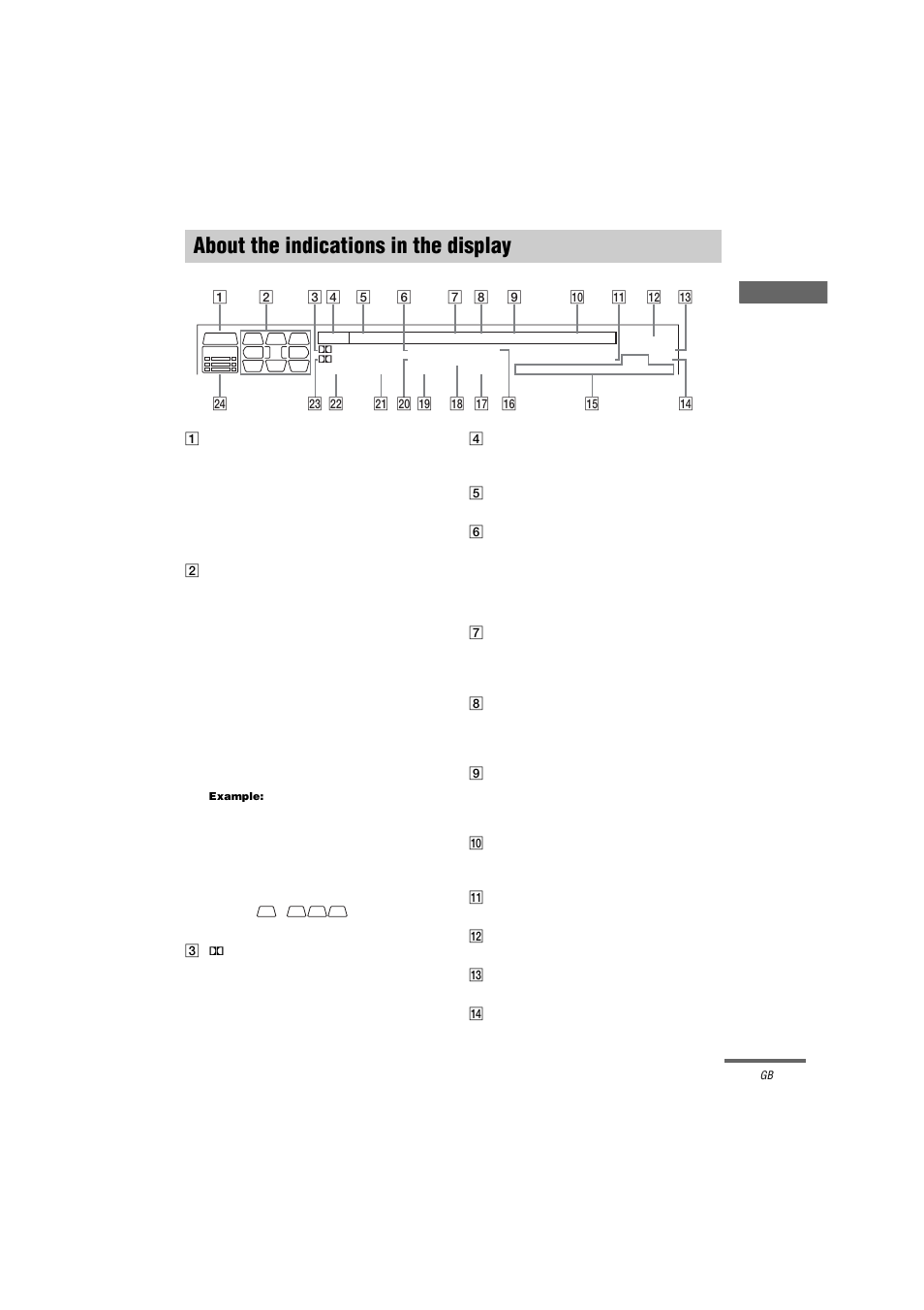 About the indications in the display | Sony STR-DA3000ES User Manual | Page 31 / 68