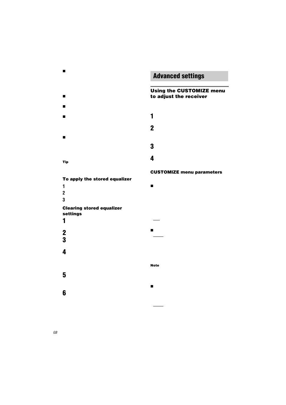 Advanced settings | Sony STR-DA3000ES User Manual | Page 42 / 68