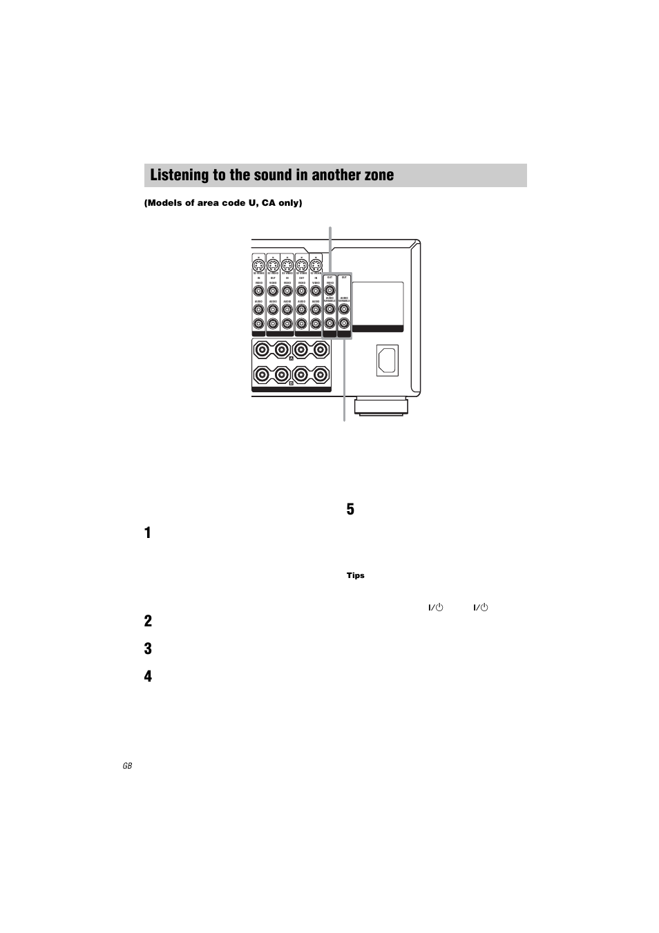 Listening to the sound in another zone, Models of area code u, ca only), Listening to the sound in another zone. 52 | Sony STR-DA3000ES User Manual | Page 52 / 68