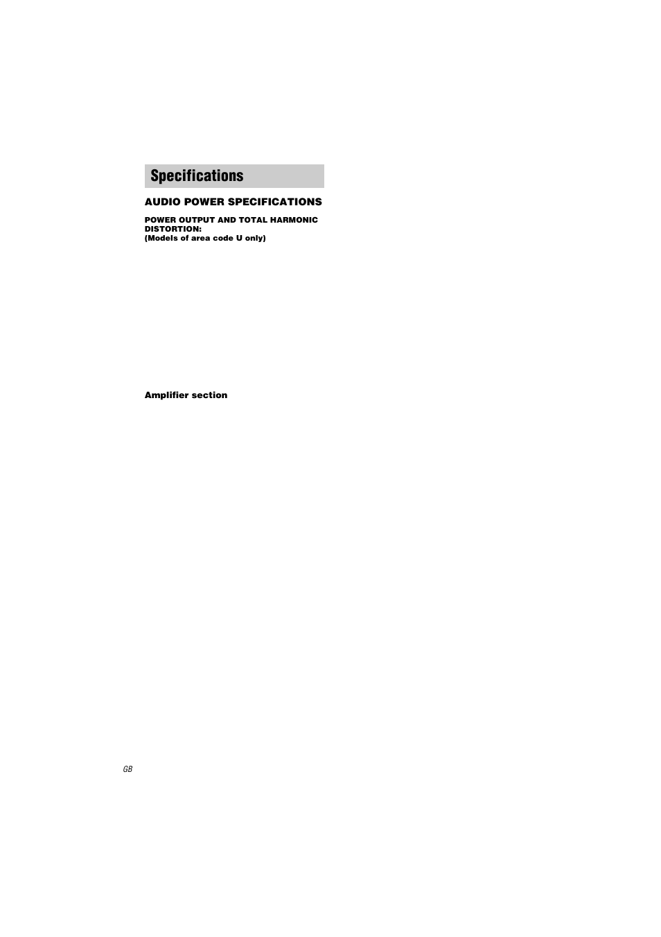 Specifications | Sony STR-DA3000ES User Manual | Page 60 / 68