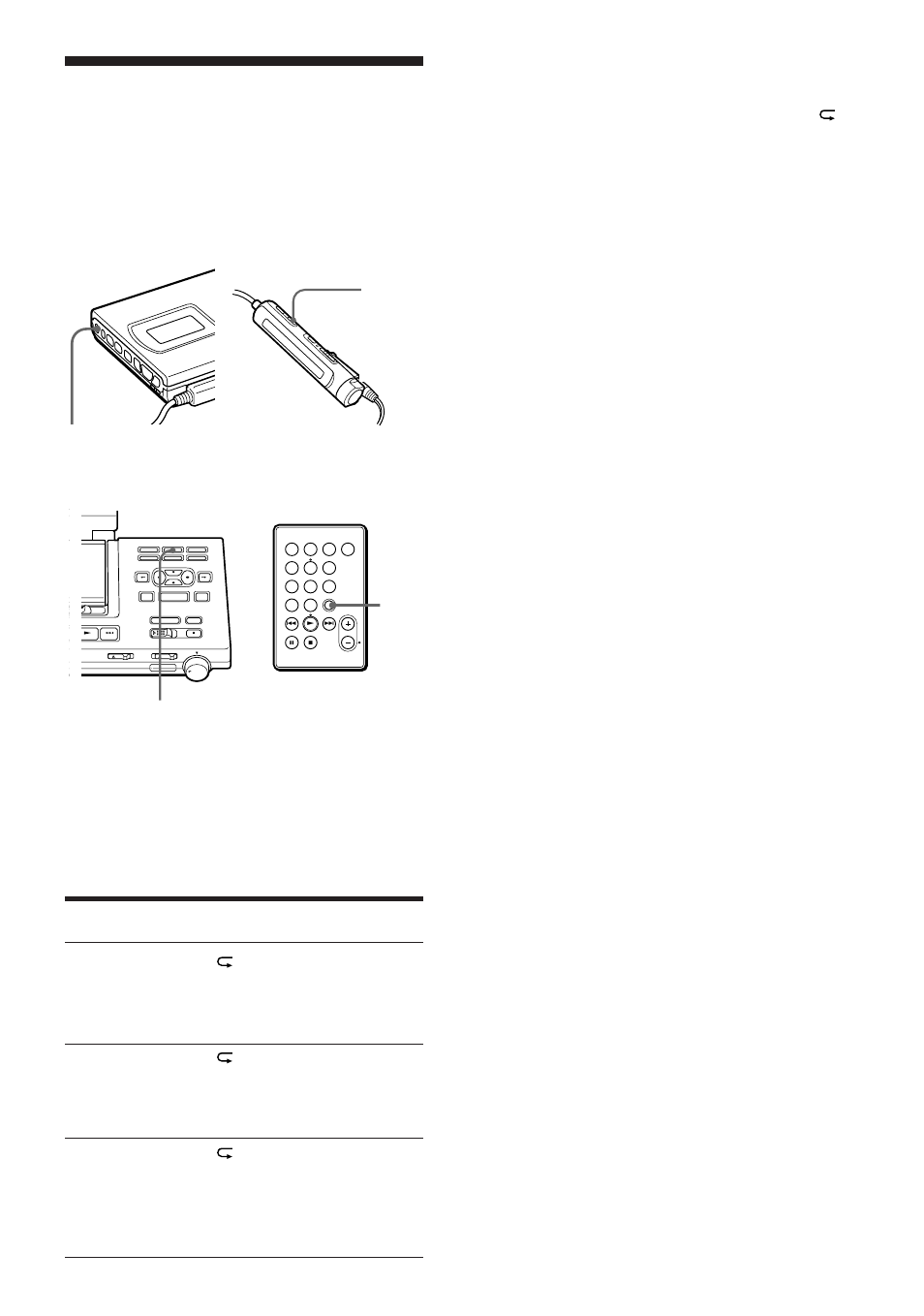 22 playing tracks repeatedly, Play mode, Station | Shuf, Mode, Play mode on the station, Repeat repeat 1 repeat shuffle play mode | Sony MZ-R5ST User Manual | Page 22 / 59