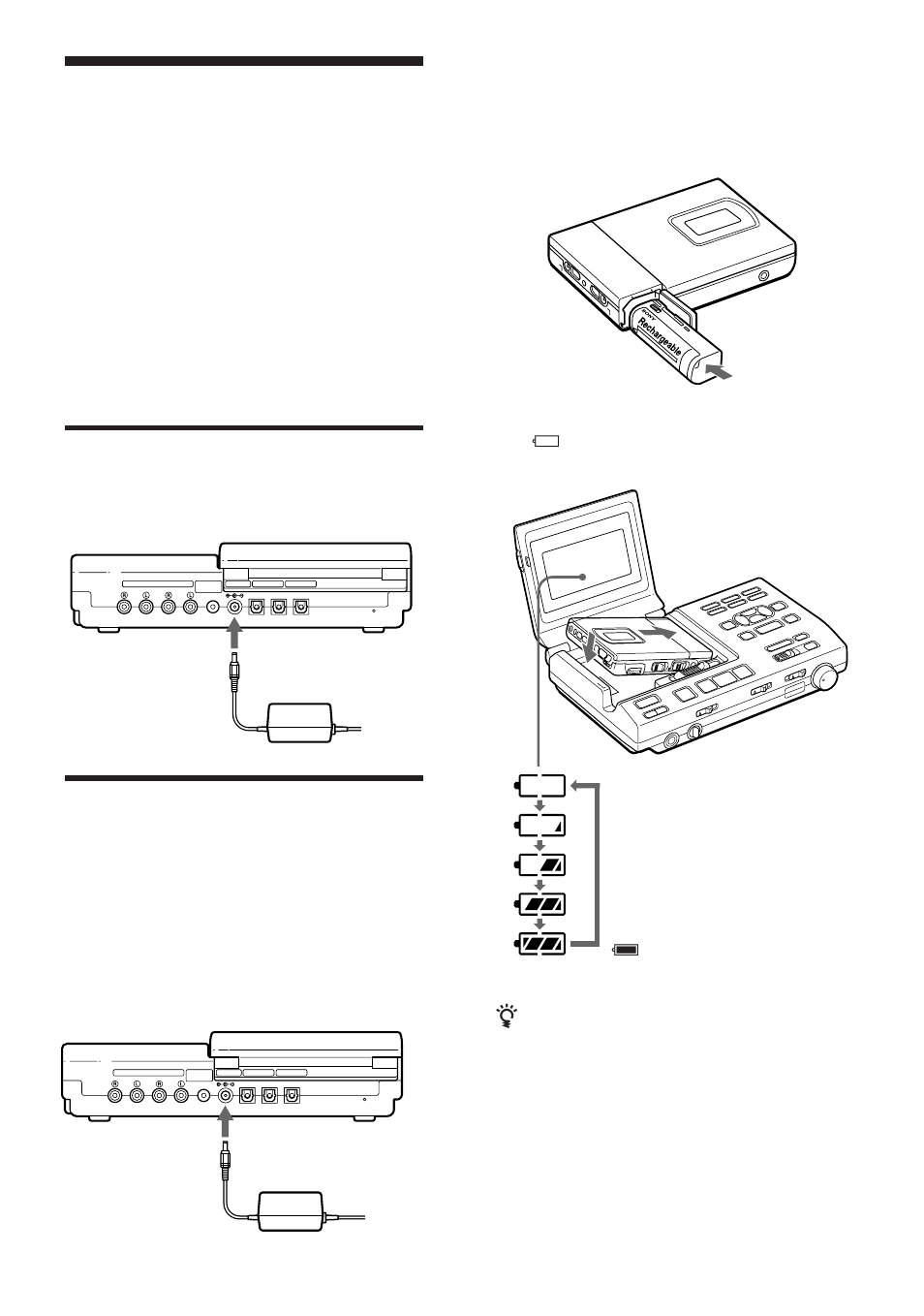 36 power sources, Using the station on house current | Sony MZ-R5ST User Manual | Page 36 / 59