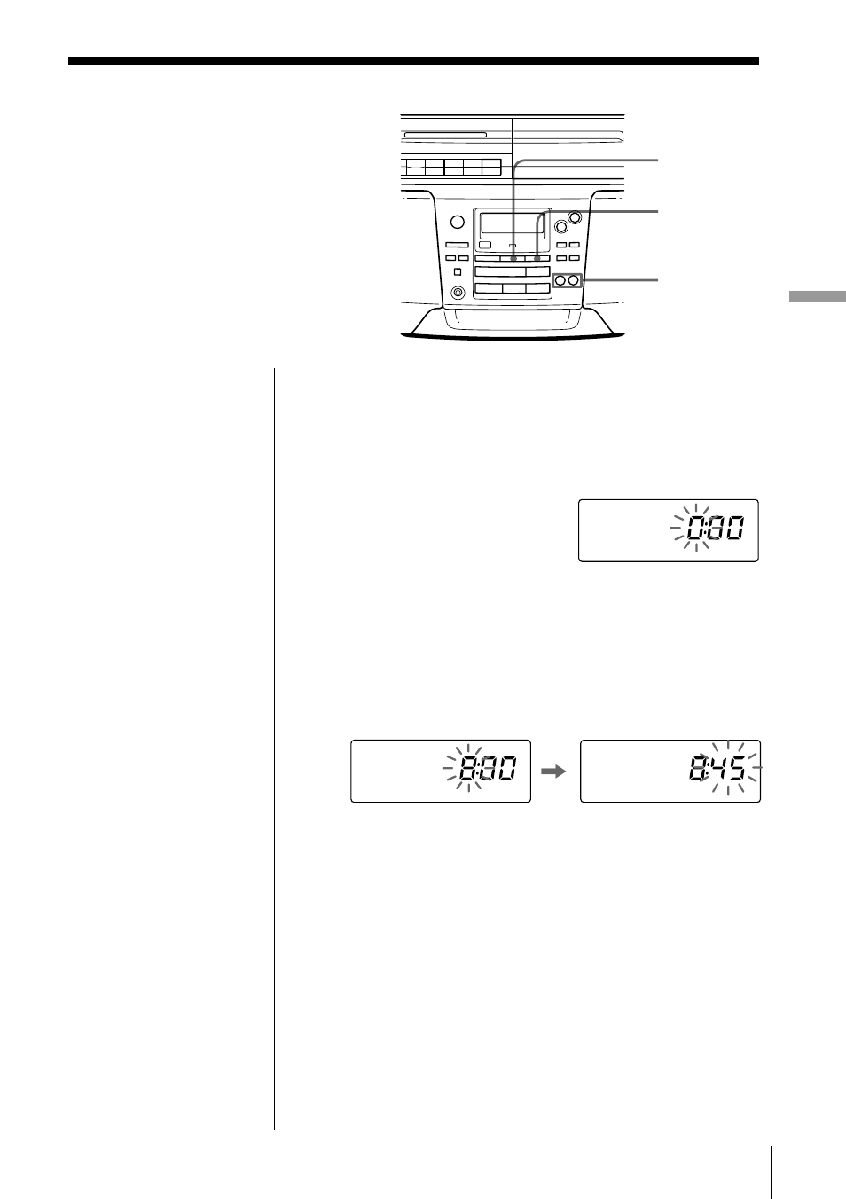 Setting the clock | Sony CFD-S28L User Manual | Page 21 / 68
